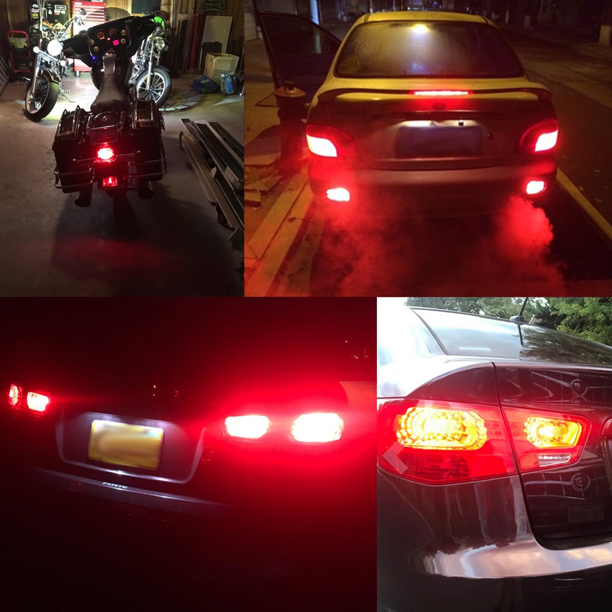iBrightstar 1156 LED Bulbs, Low Power, Projector Replacement for Stop Tail Brake Lights, Brilliant Red, Model 1156-3014 3030-54 3R