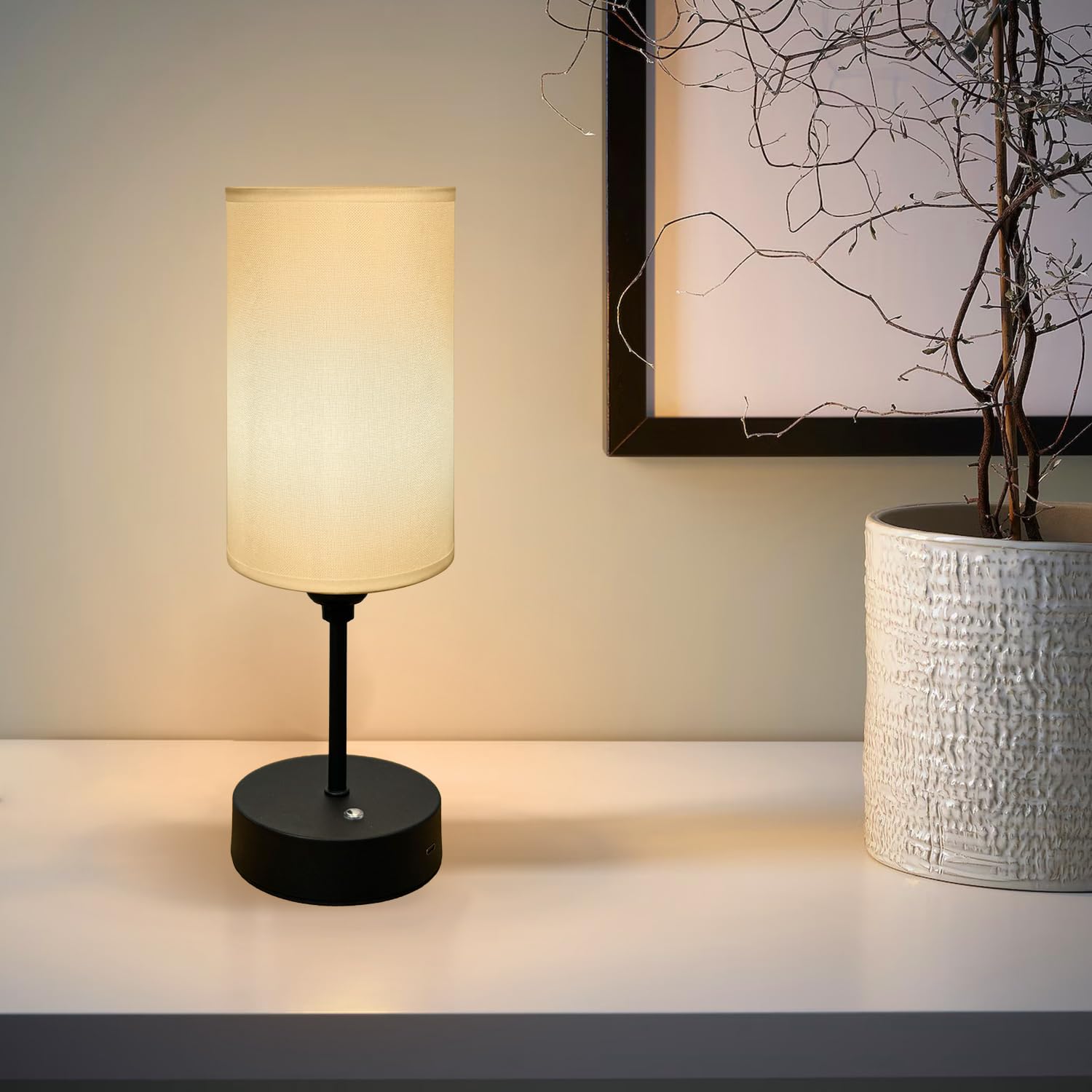 Cordless Lamps Table Lamp Warm Small Light Bedroom Office Desk Battery Operated Rechargeable Dimmable Touch 5000Mah Led Portable