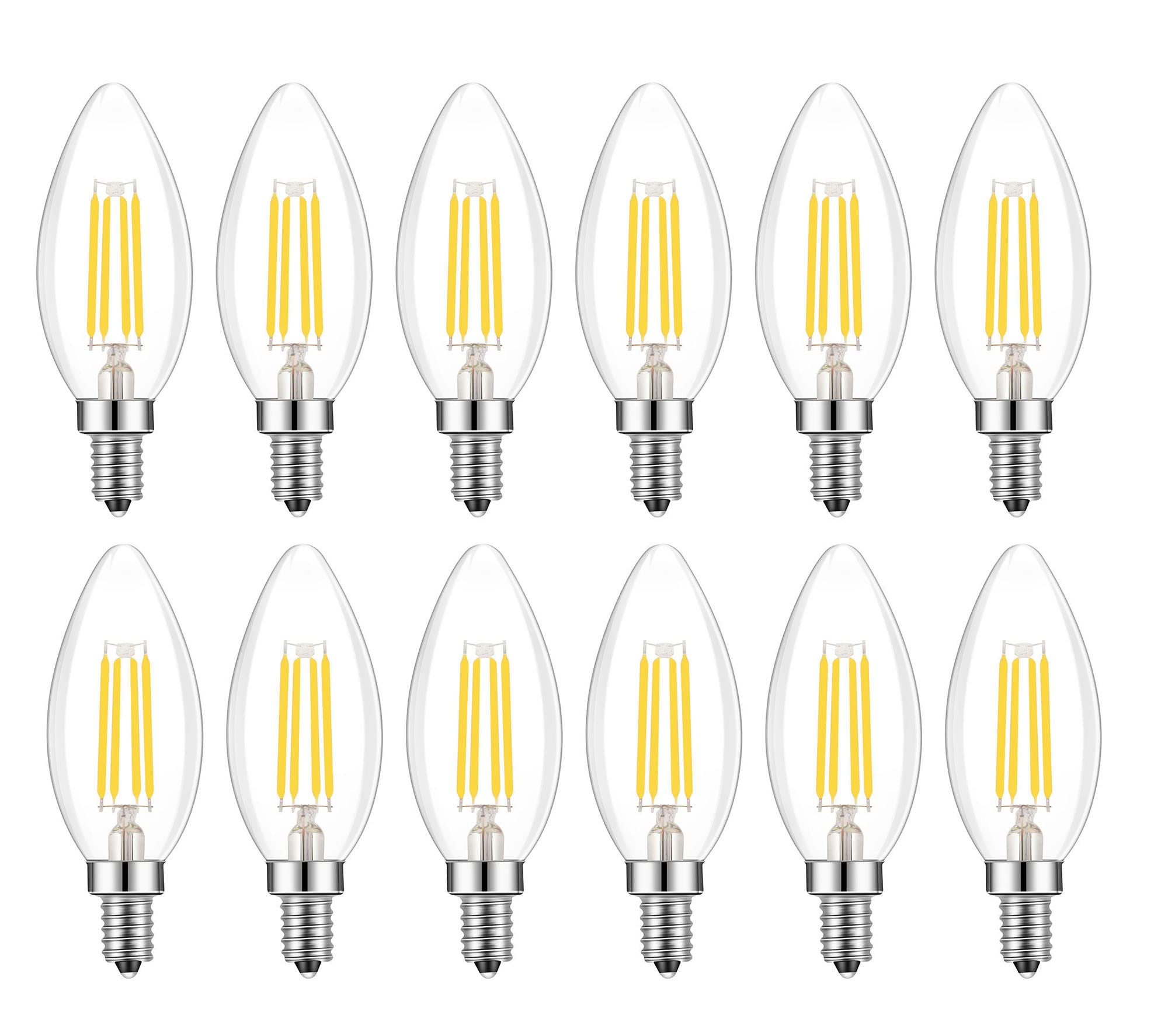 Lamsky E14 Led Bulb Dimmable,110V 400Lm 40W Equivalent Neutral White 4000K,E14 European Base Candelabra Led Bulbs,C35 Clear Glas