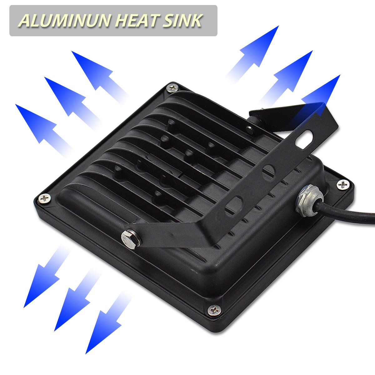 GLW 30W RGB LED Flood Light - Waterproof Stage Lighting with Remote, 16 Colors, Dimmable, Model FMW-R014FL-30W, IP65