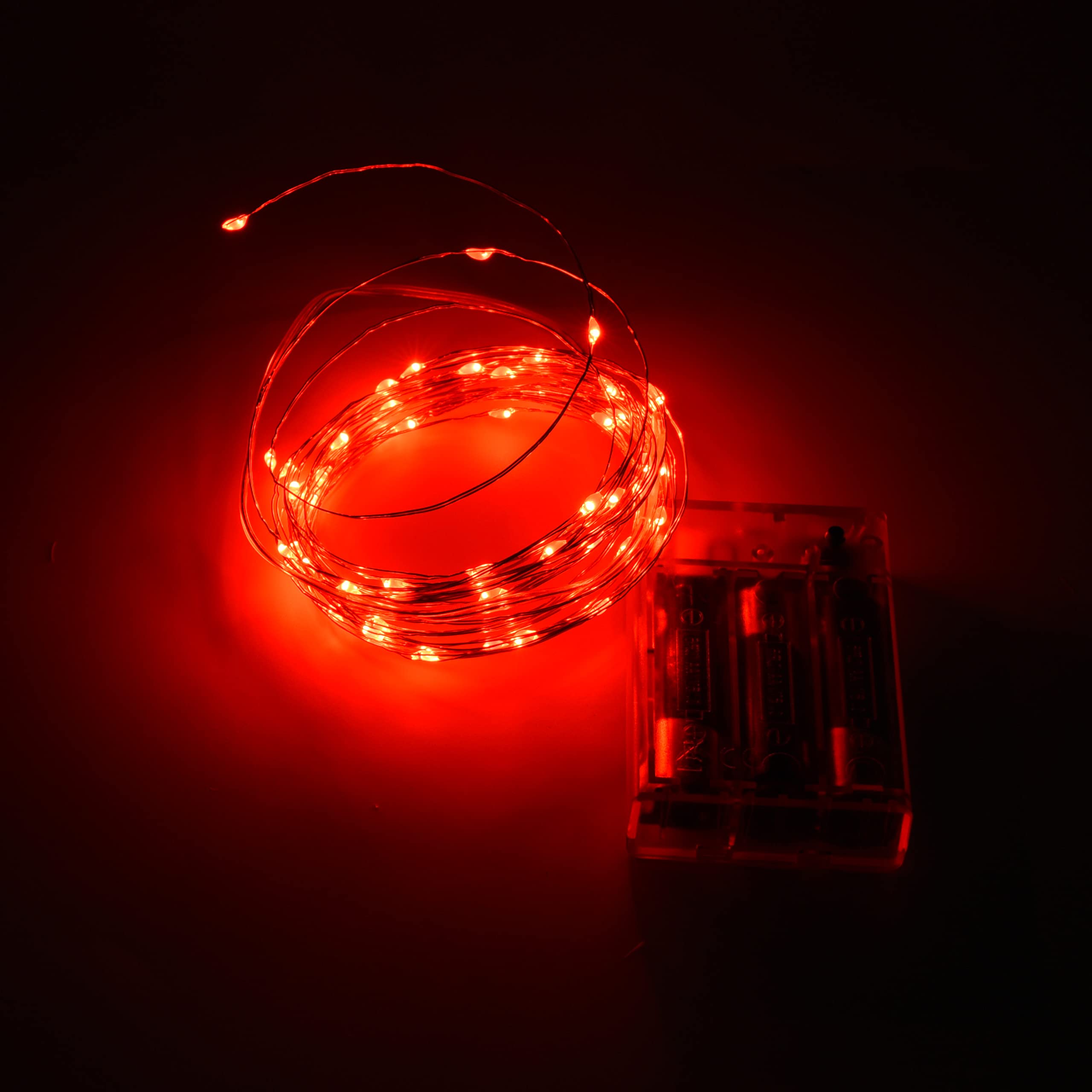 Yunding Battery Operated String Lights, Led String Lights With 8 Flashing Modes And 8-16 Hours Timer(2Pcs,Red)