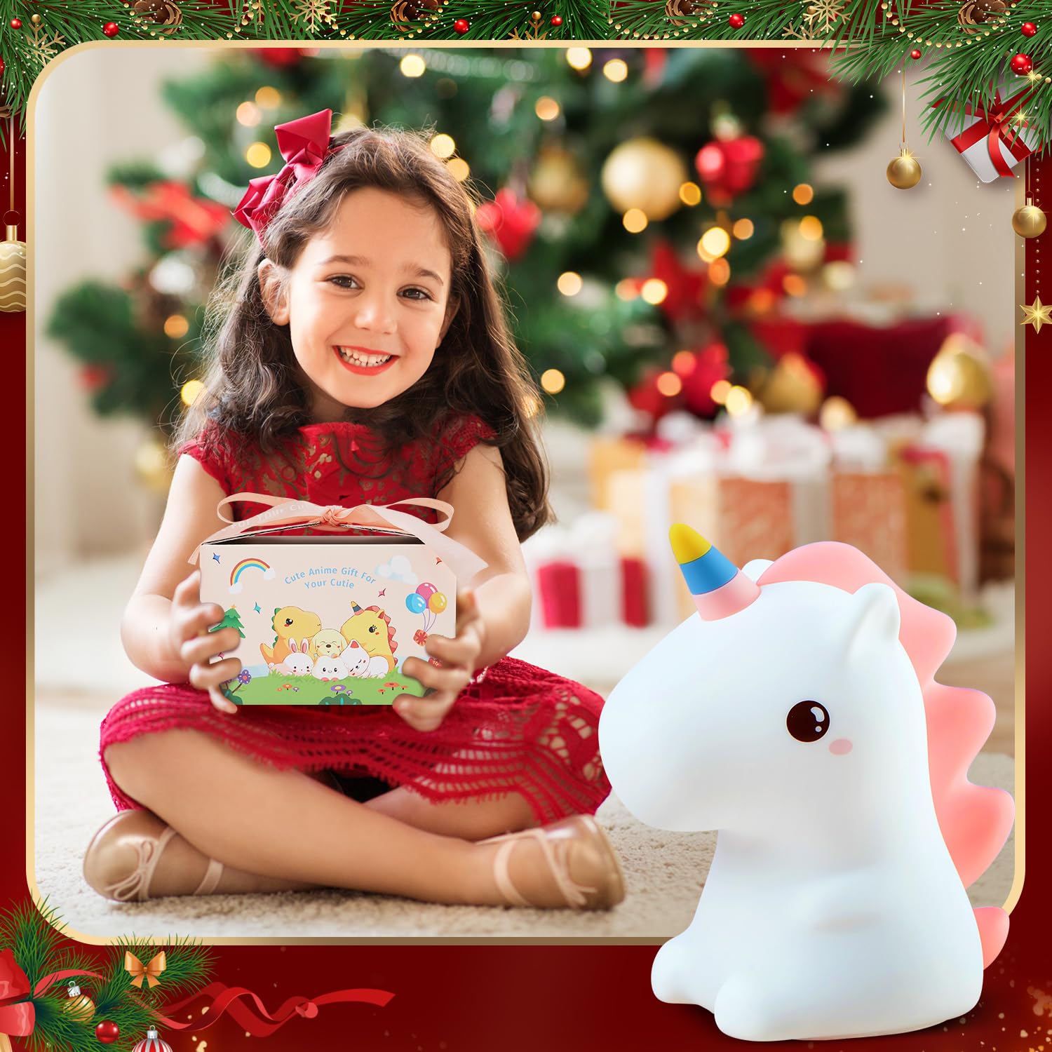 One Fire Unicorn Night Light for Kids, Remote Control, 16 Colors, Silicone, Rechargeable
