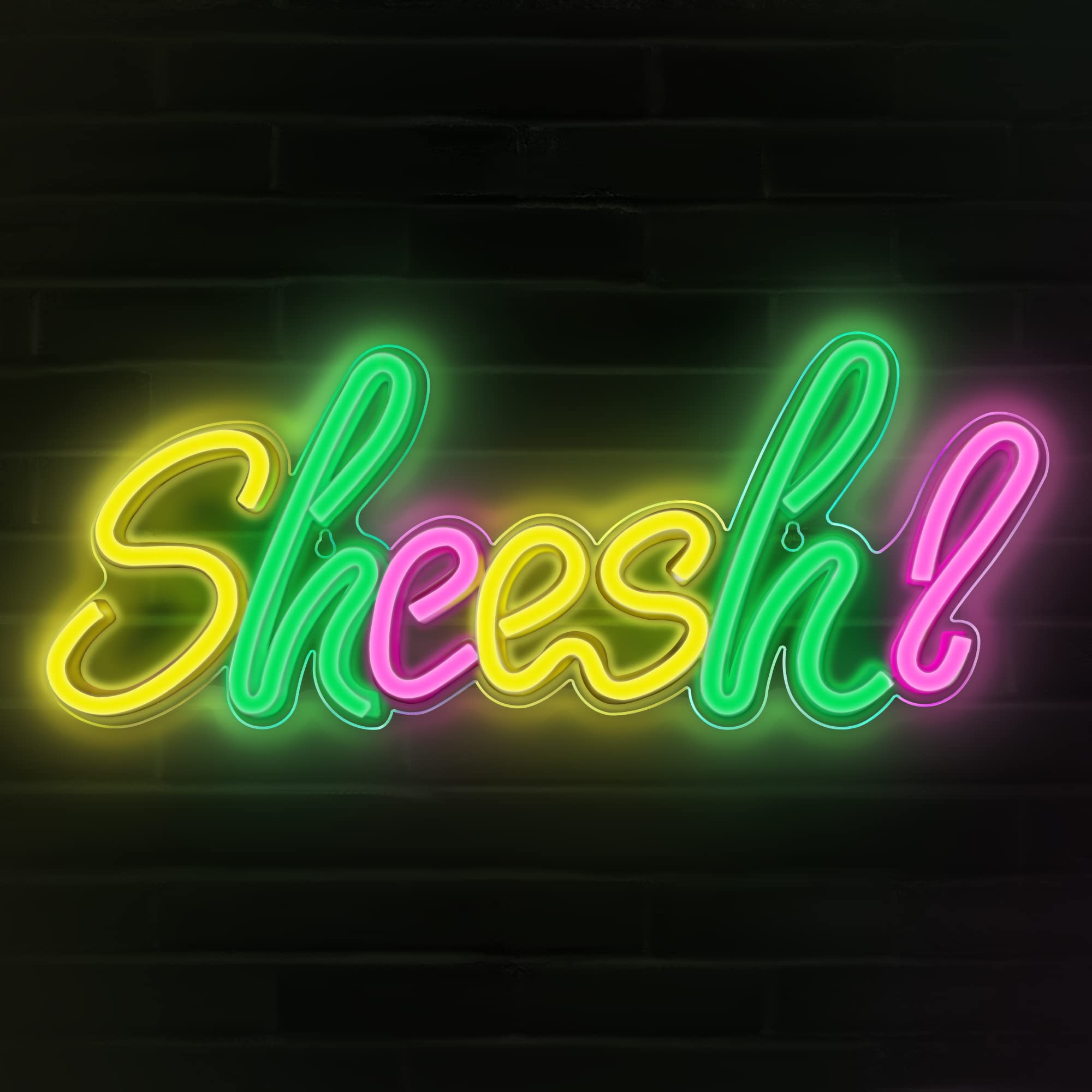 Lumoonosity Sheesh Neon Sign - LED Wall Decor for Gamers, 18.5 x 7.1 inches, On/Off Switch, SHEESH Model NS-SHEESH