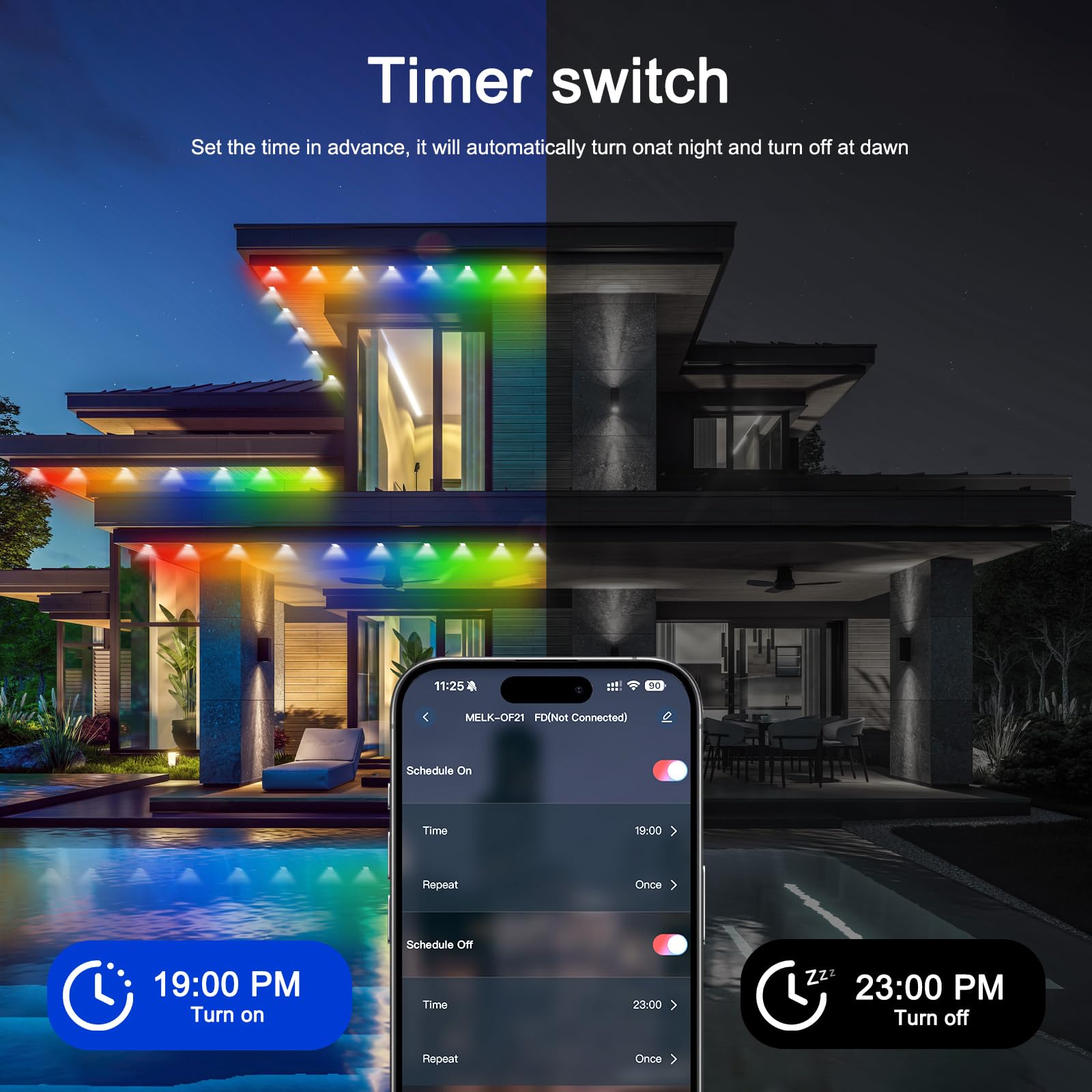 Yffshlcs Permanent Outdoor Lights  200Ft Outdoor String Light Smart Rgb With 72 Scene Modes  Ip67 Waterproof Holiday Lights For Outside  App And Remote Control Party Holidays