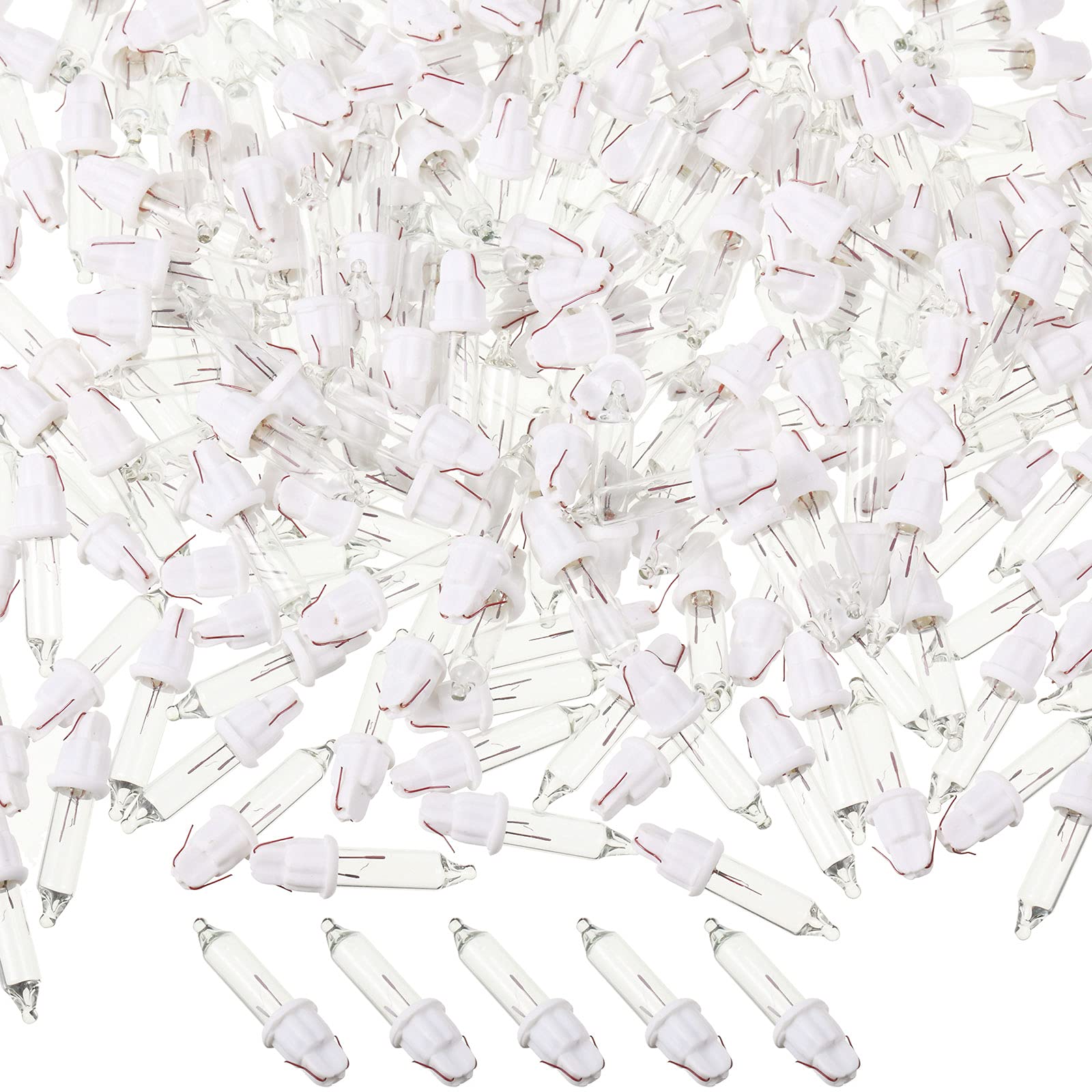 Mudder Mini Incandescent String Lights Replacement Bulbs, 100 Count, White Base with Warm White Bulbs, Indoor/Outdoor Decor, Model Mudder-19695