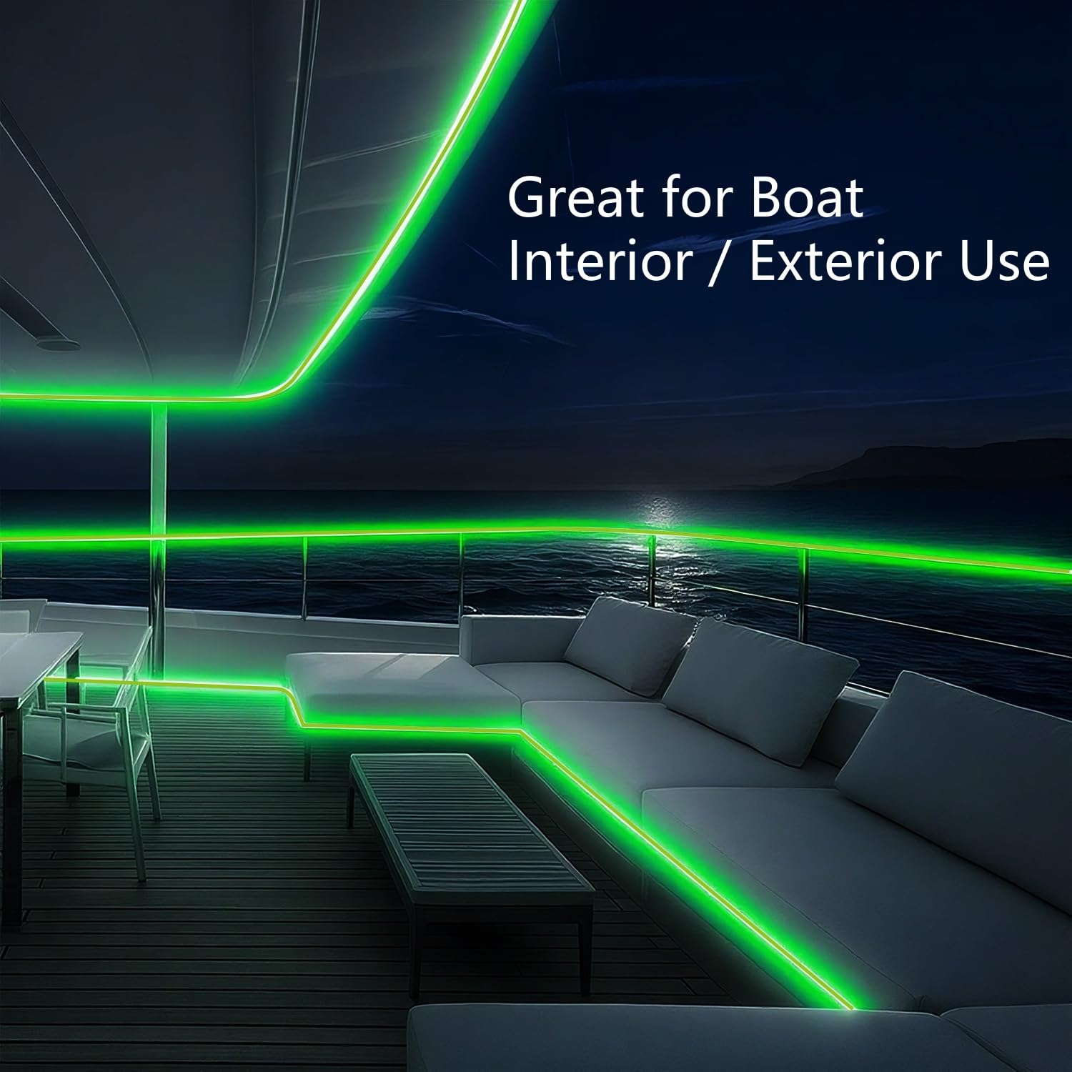 Vbakor Pontoon Boat Led Strip Lights  12V 32.8Ft Green Waterproof Marine Led Light Boat Interior Light  Boats Deck Hull  nel Lighting  Night Fishing Lights For Bass  Jon (No Battery)
