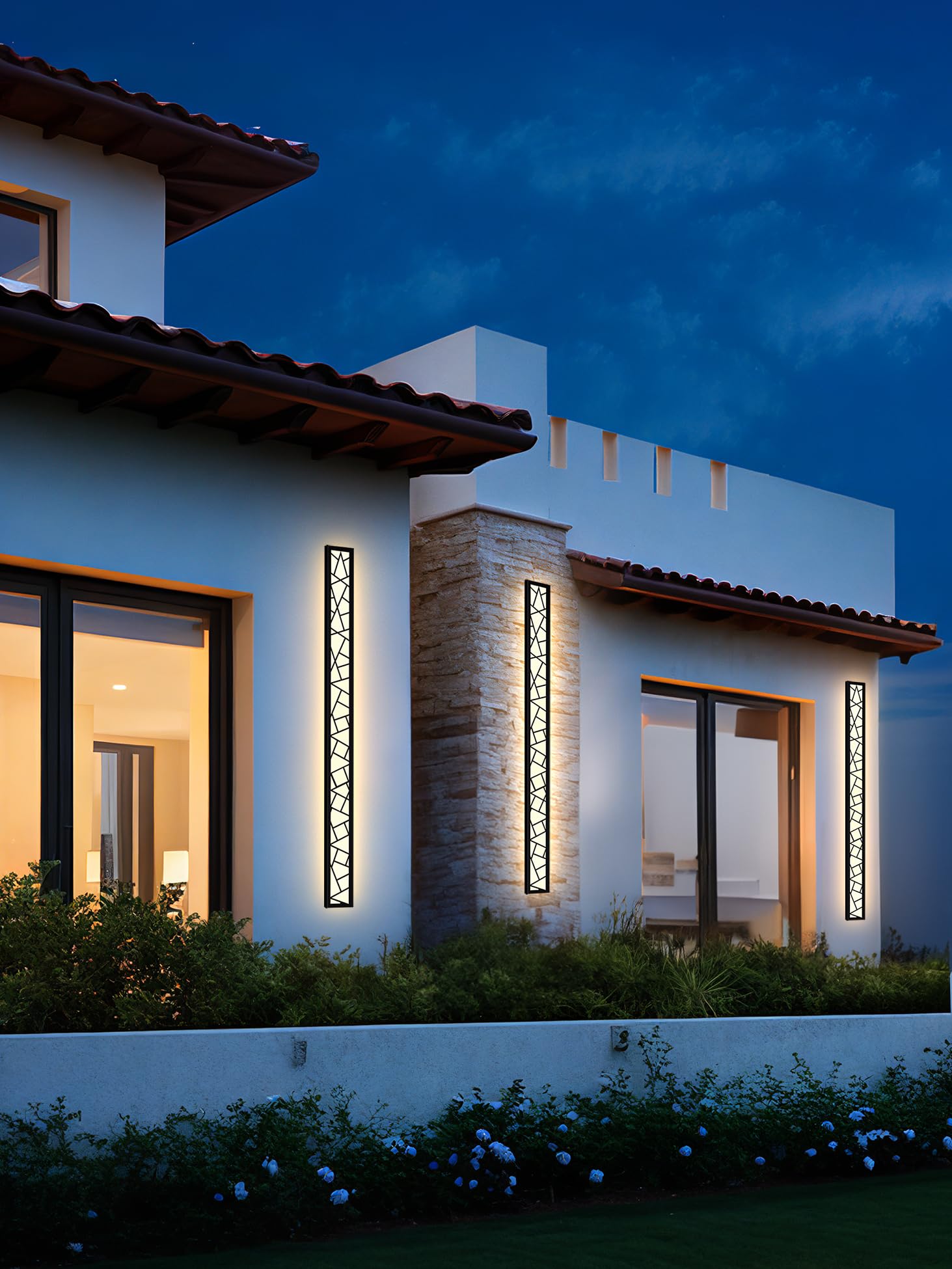 Truwella Outdoor Wall Lights 59.1Inch Modern Outdoor Wall Sconce Led Long Wall Sconces Black Front Porch Light Waterproof Led Wall Light Ip67 3000K Exterior Lighting Fixtures
