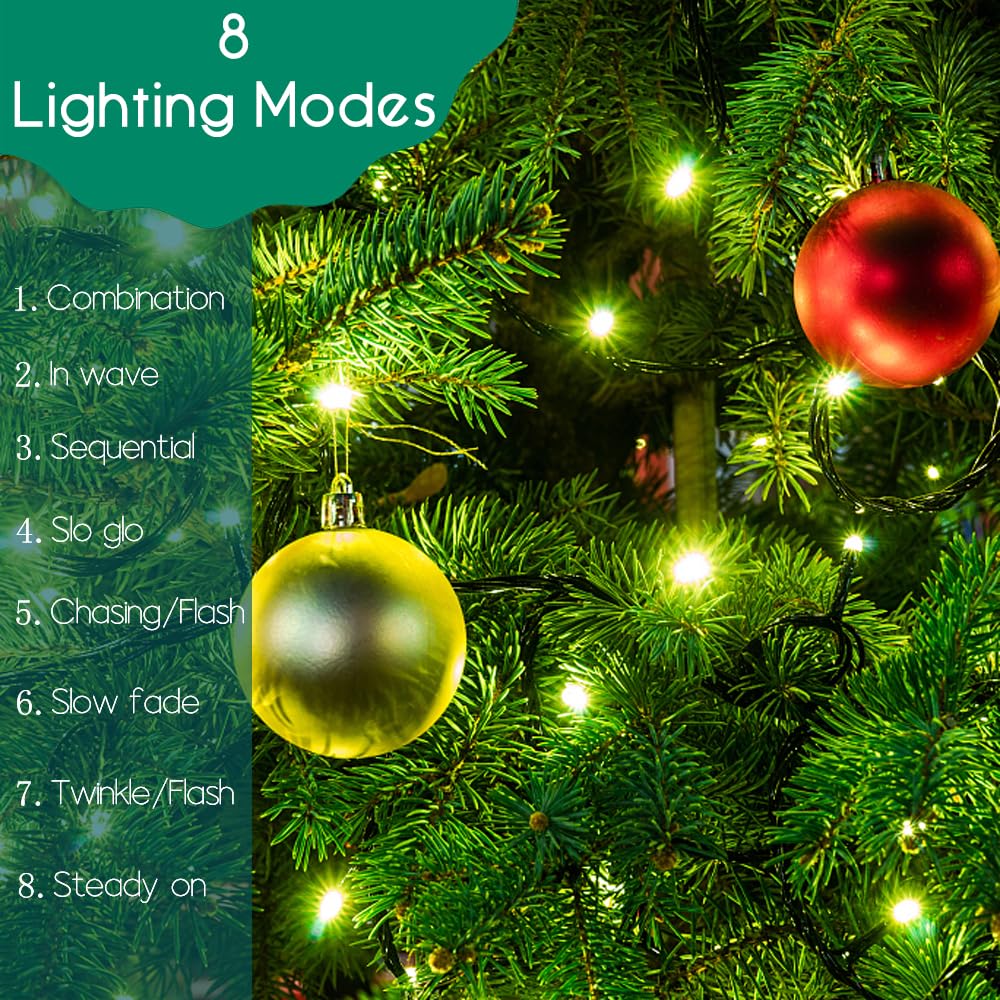 Sislyania Battery Operated Christmas Lights - 50 Led Mini Lights Battery Operated String Lights Indoor Outdoor String Lights With Timer 8 Modes Fairy Lights For Christmas Tree Wreath Party, Warm White