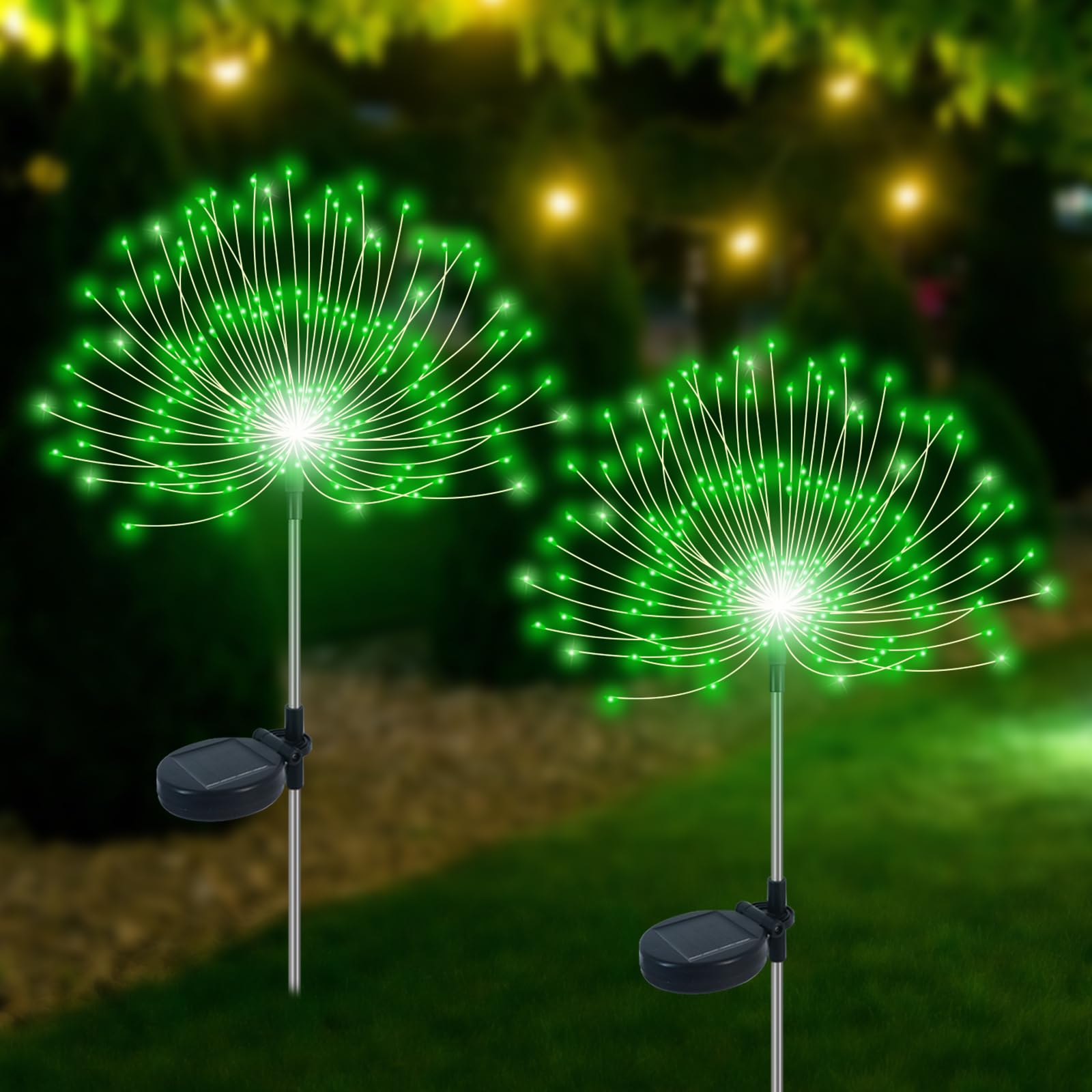 Slyuexu Solar Garden Lights Outdoor Waterproof, 2 Pack 120 LED Solar Firework Lights Decorative Garden D?or Outside for Flowerbe