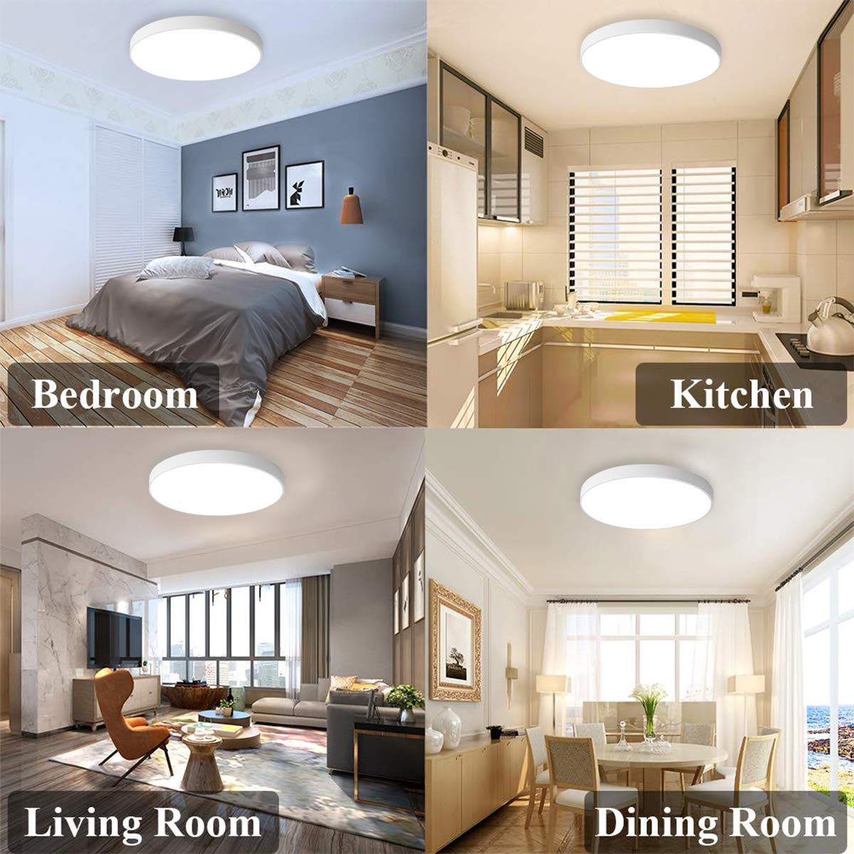 Ganeed Led Ceiling Lights 39W 19.6Inch Modern Ceiling Lamp Flush Mount Lighting Fixture Round 6500K Cool White Ceiling Lighting For Dining Hallway Living Kitchen Bedroom Room