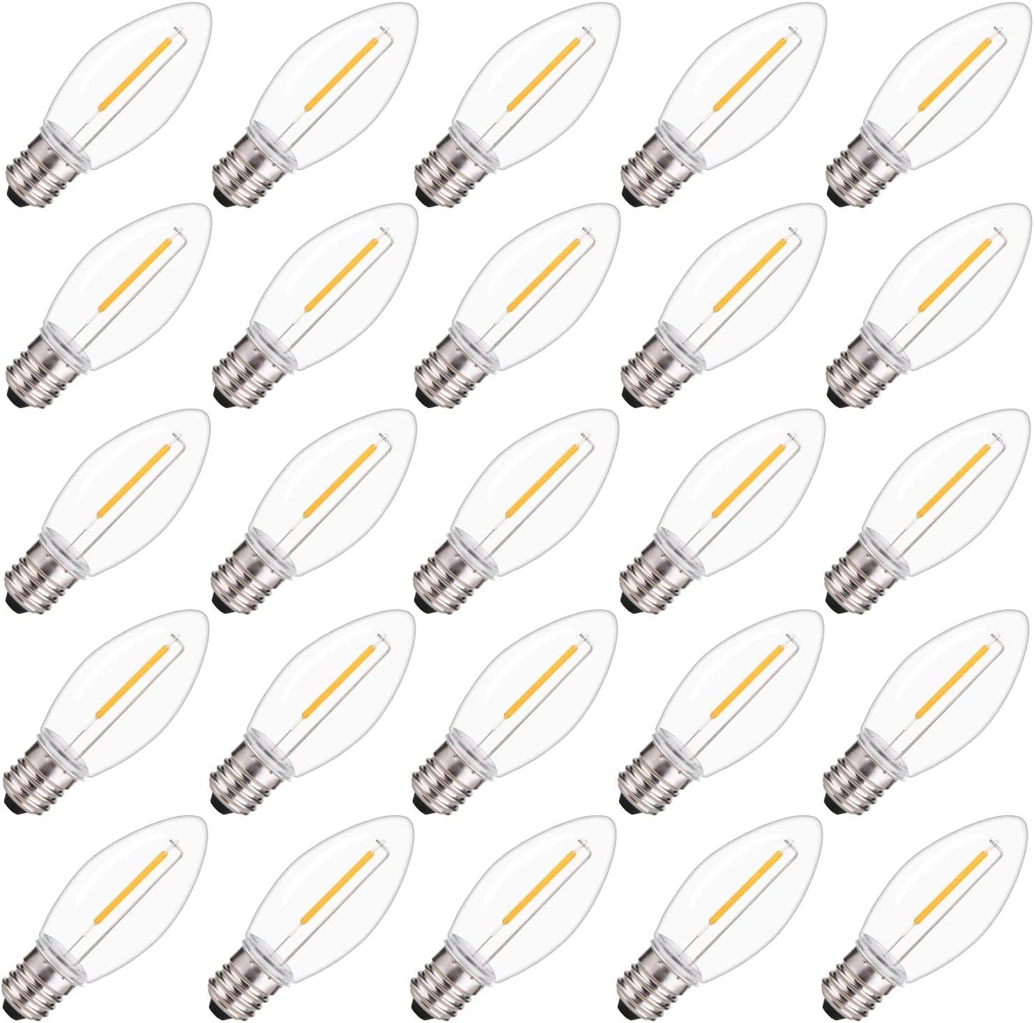 Bort 25 Pack C9 Led Replacement Light Bulb, C9 Led Bulbs For Christmas Outdoor String Lights, E17 Intermediate Base, Commercial