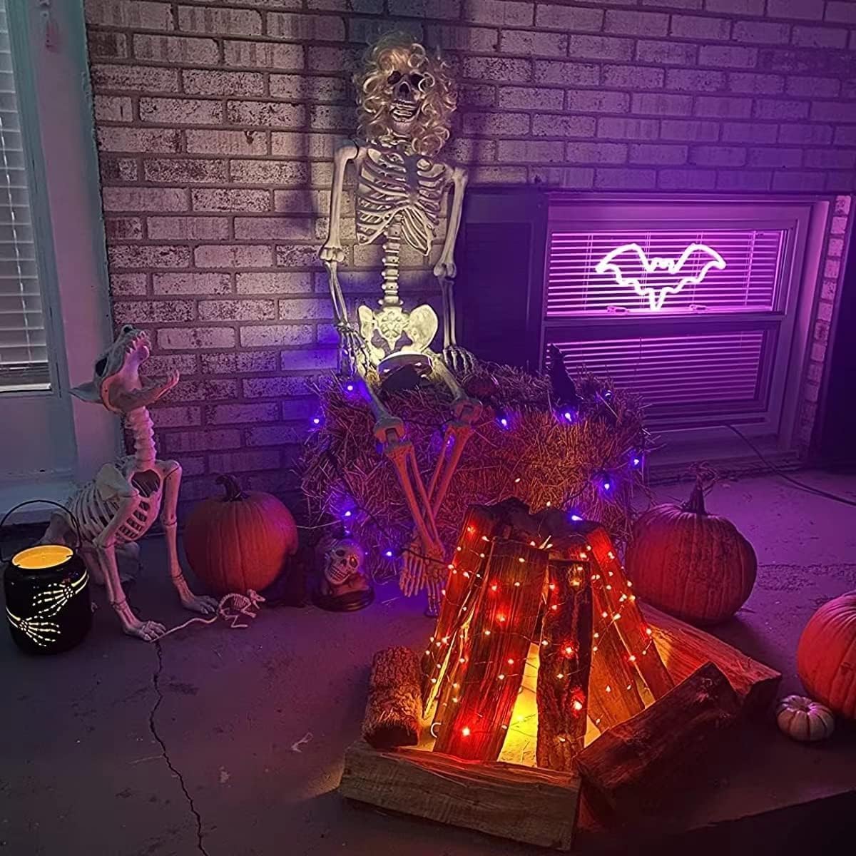 Qitong 4 Pack 144Ft Orange Solar Christmas Lights, 400 Led Waterproof Twinkle Fairy Lights