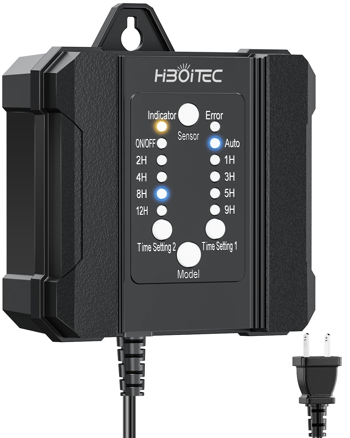 Hiboitec 100W Low Voltage Landscape Transformer With 1-12H Timer And Photocell Sensor 120V Ac To 12V Dc Weatherproof Landscape Lighting Transformers For Outdoor Led Lights Spotlight Garden Light