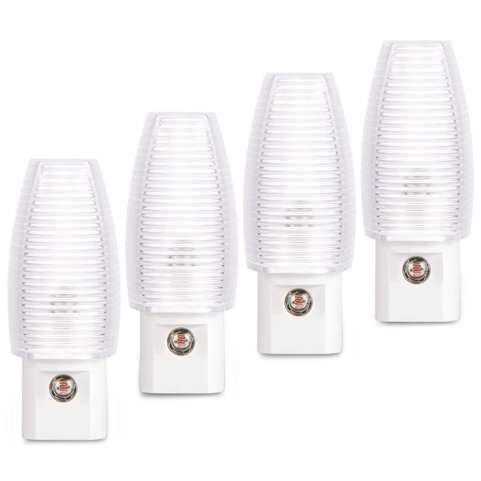 Emotionlite Plug-in Night Light, Warm White LED, Dusk to Dawn Sensor, 4 Pack, UL Listed