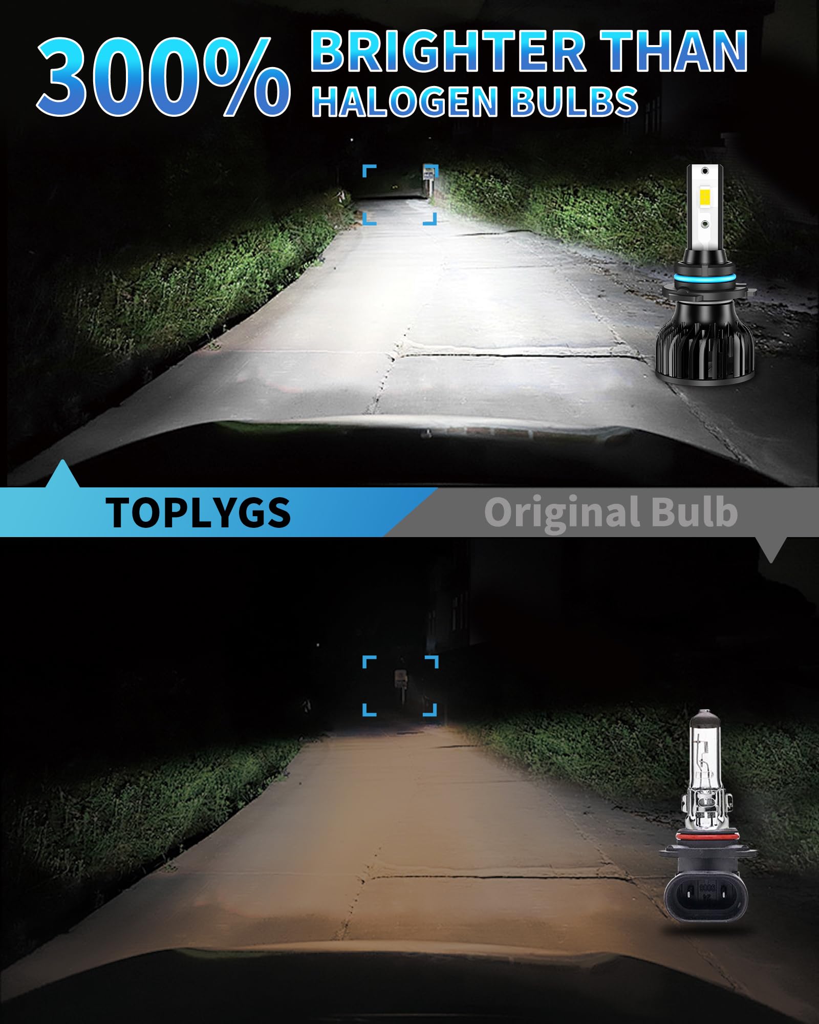 TOPLYGS 9005 High/Low Beam Light Bulbs, Super Bright 6000K Cool White, Plug and Play, Pack of 2 for Ford Explorer 2011-2015