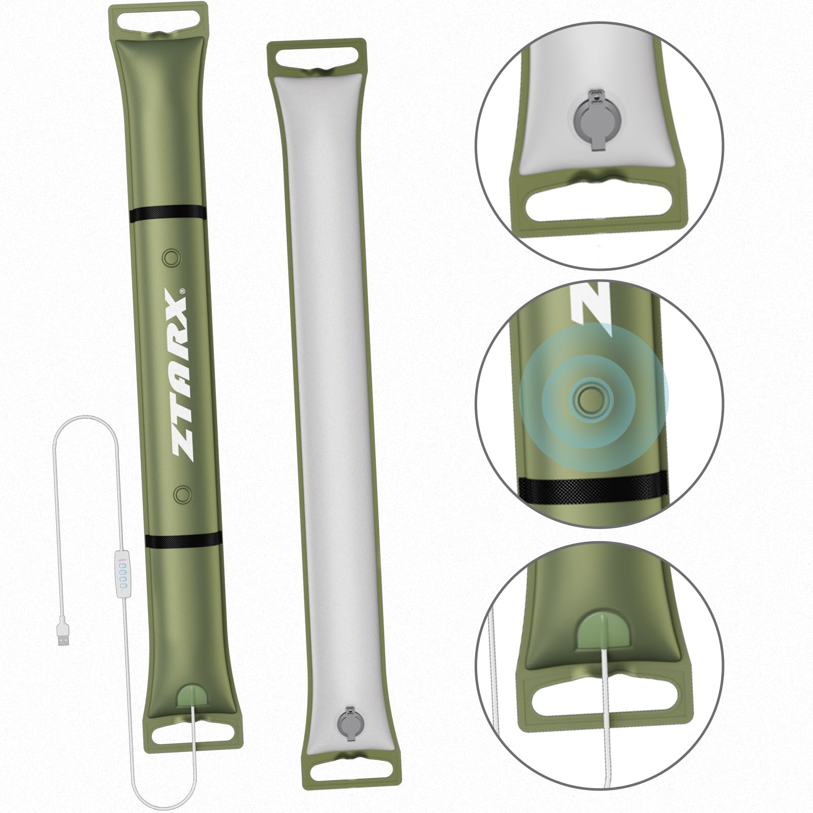Ztarx Inflatable Camping Light  34 Expandable Tent Lantern  4 Lighting Modes  Ip66 Waterproof  Portable Plug-In Tube Light For Outdoor  Hiking  Emergencies
