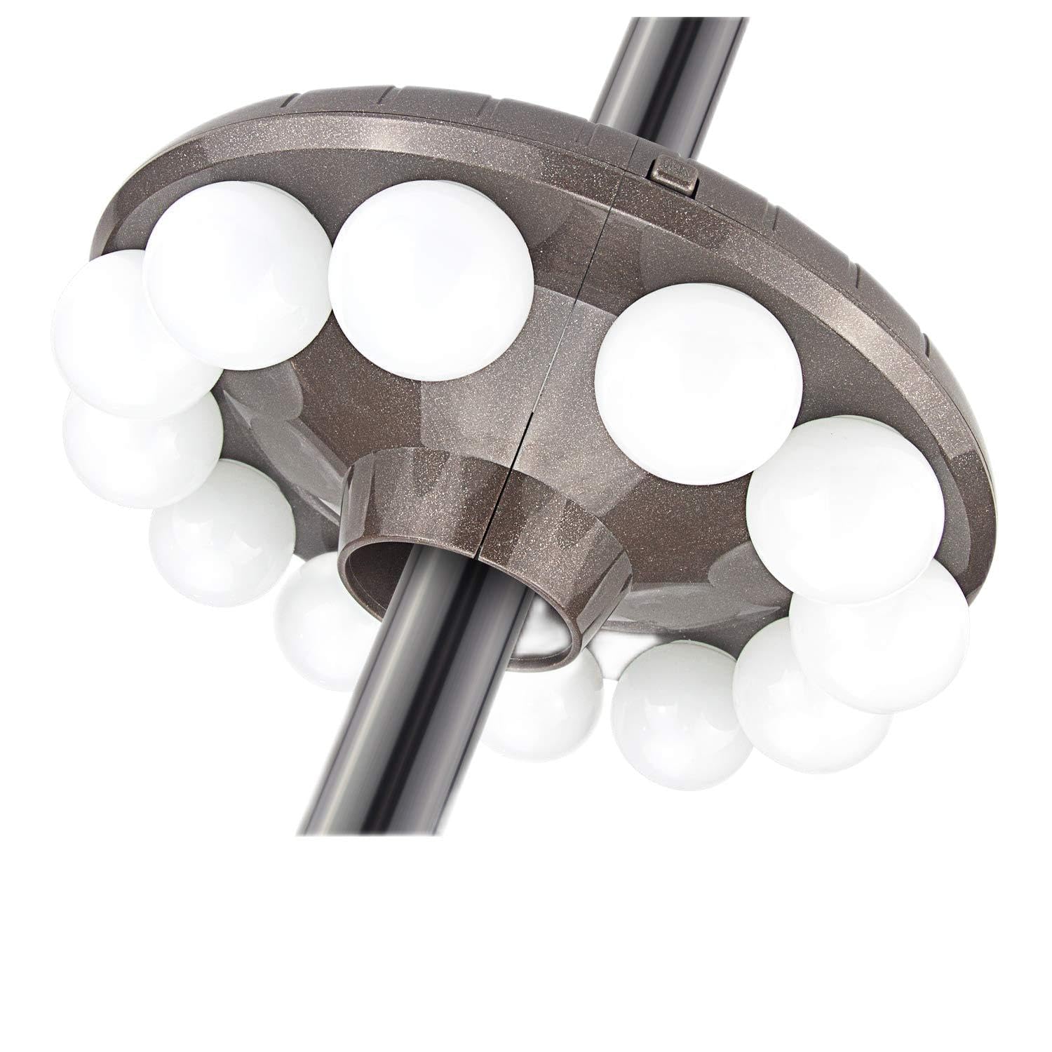 LUXSWAY Patio Umbrella Lights, 12 Color Changing, Battery Operated, 48 LEDs, 10 Inch, White Bulb, Model DY60RF 12C