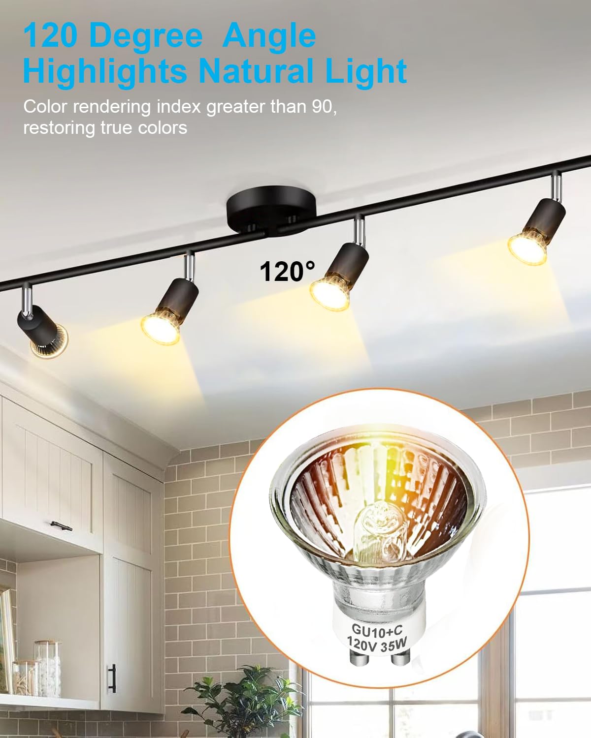 Serbion Gu10 35W Halogen Bulbs - Dimmable Warm White Mr16 Lights (6 Pack) For Candle Warmer, Range Hoods, Track & Recessed Light
