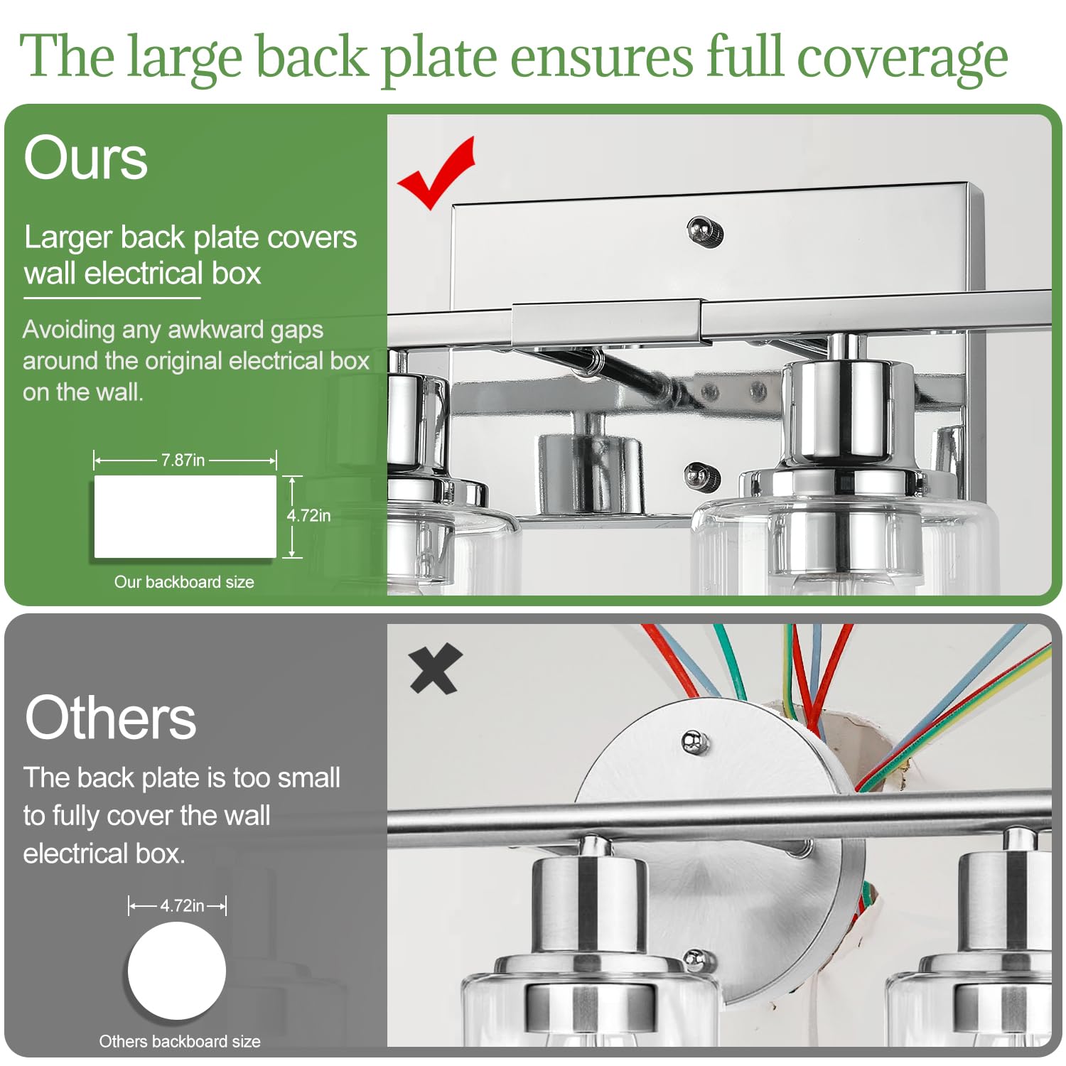 Indoi 4 Light Bathroom Light Fixtures, Chrome Vanity Lights With Clear Glass Shades, Modern Bathroom Light Fixtures Over Mirror,