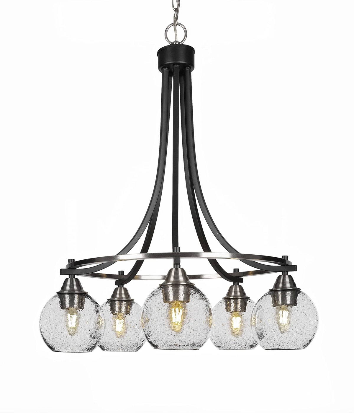 Toltec Lighting Paramount 5 Light Chandelier in Matte Black & Brushed Nickel (3415-MBBN-4102)