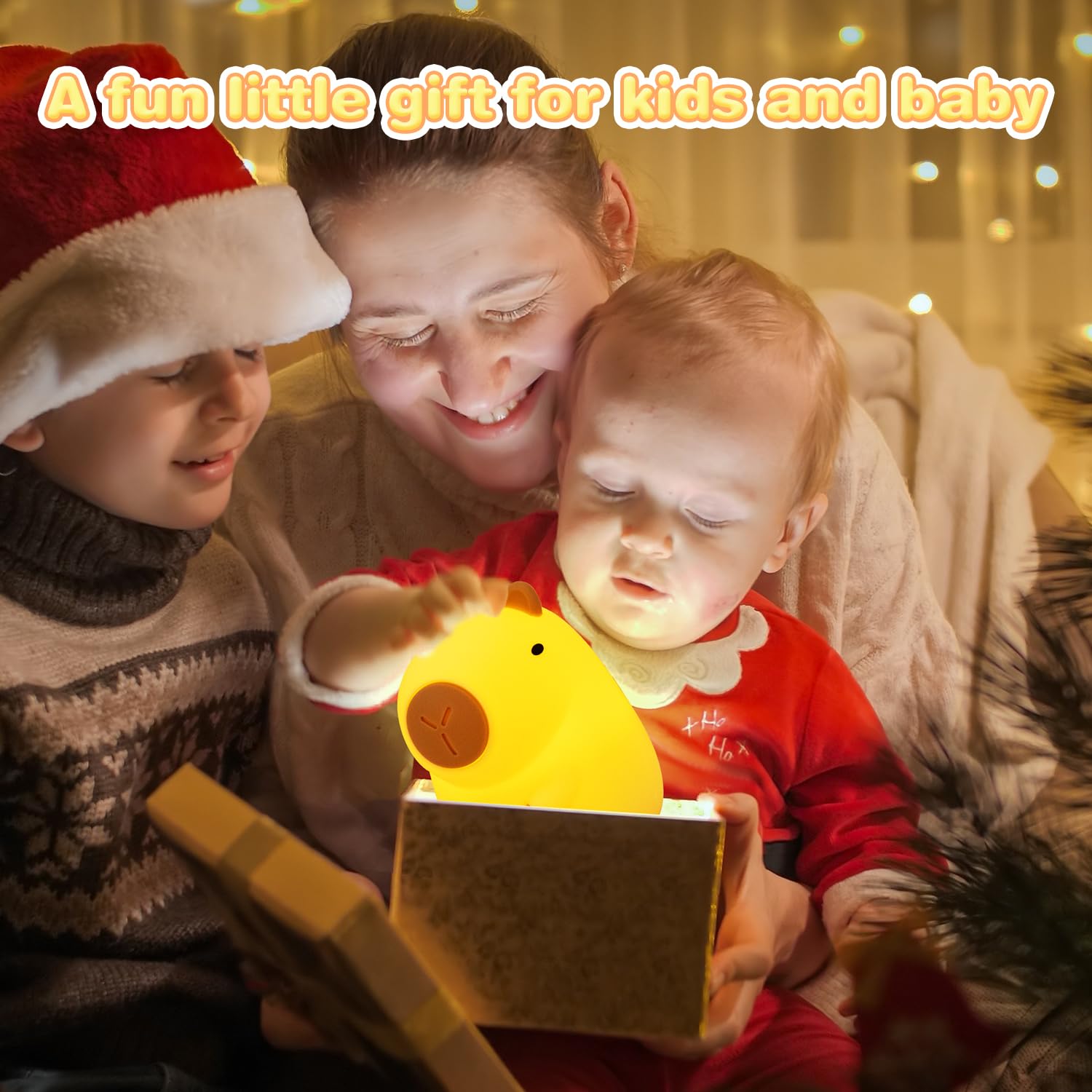 Loatme Night Light For Kids  Rechargeable Dimmable Silicone Led Nightlight With 7 Colors  Baby Nursery Night Lamp  Touch Squishy Lamp  Cute Gifts For Girls  Boys  Toddler Room Decor  Capybara