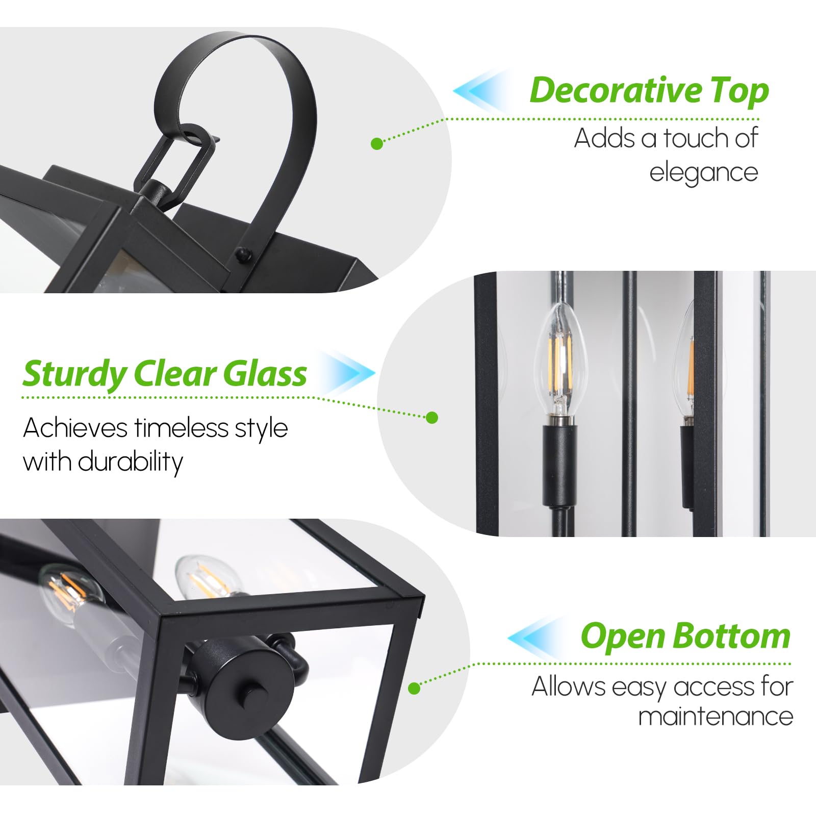 Beslowe 18'' Outdoor Wall Light Fixture, 2-Light Large Exterior Lighting Fixture Wall Mount, Waterproof Porch Light Outdoor Wall