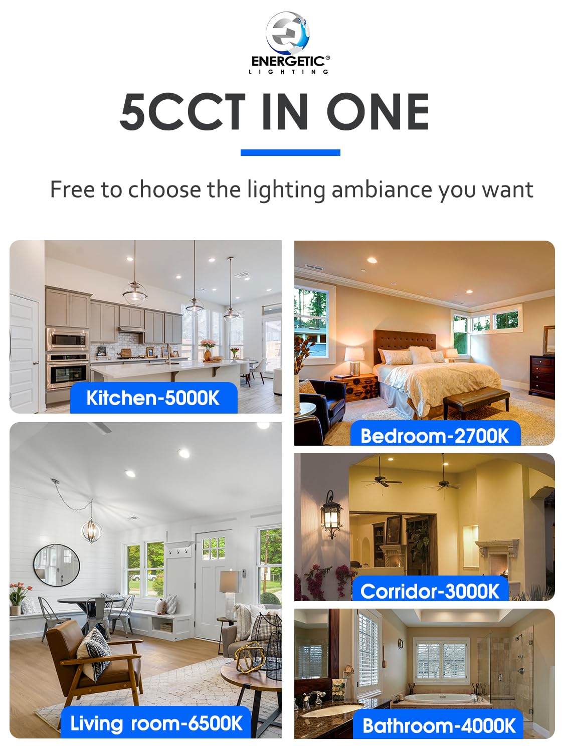 12 Pack 6 Inch 5Cct Ultra-Thin Led Recessed Ceiling Light With Junction Box, 2700K/3000K/4000K/5000K/6500K Selectable, 1050Lm Br