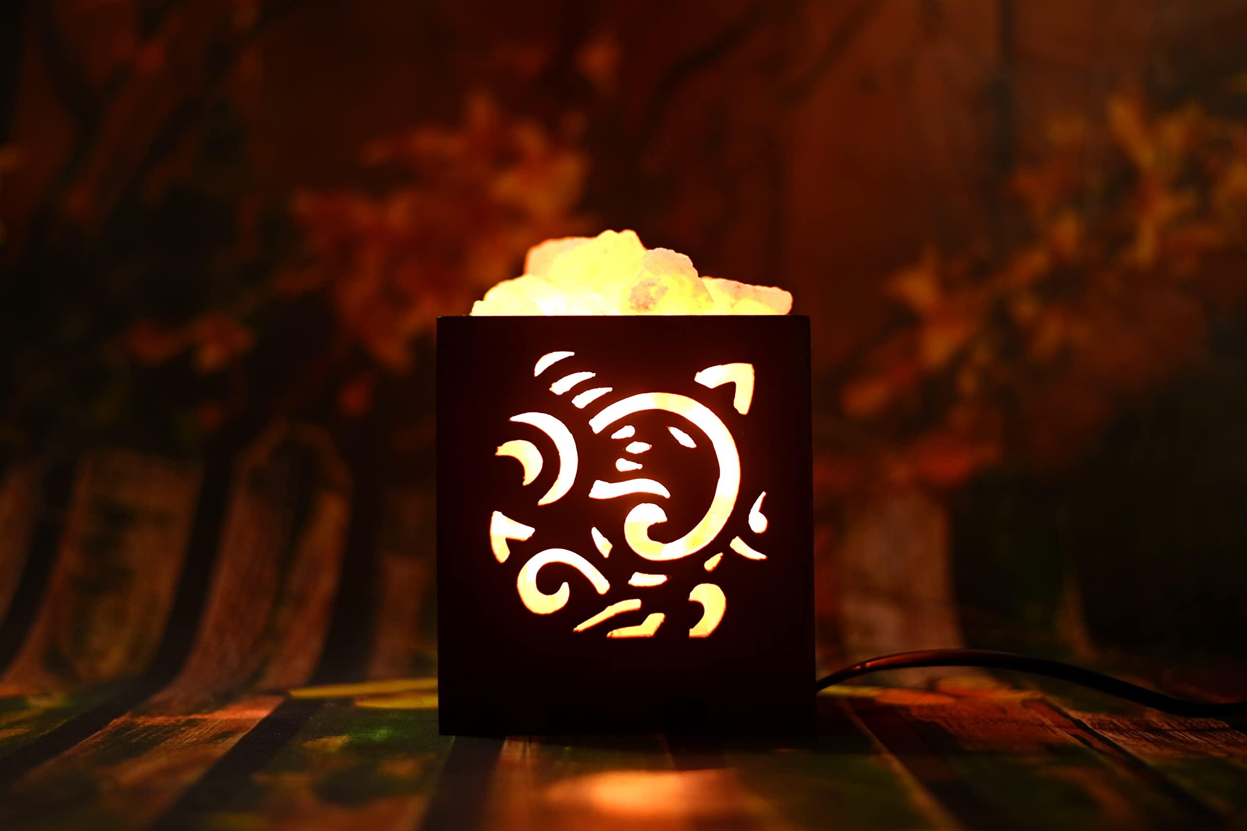 NAMAH Himalayan Pink Salt LED Lamp For Positive Energy With Extra Bulb Brown And Lemongrass Oil, Pack Of 1