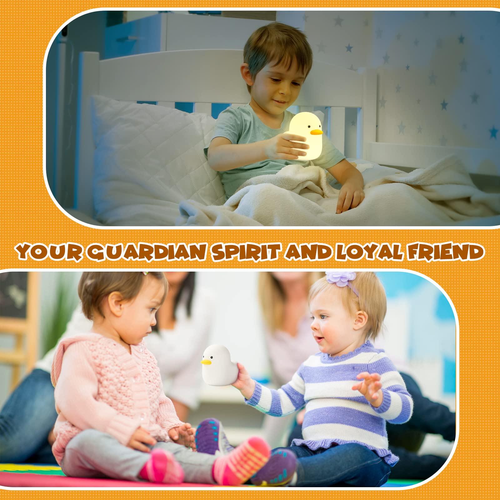 booborny Night Lights for Bedroom Cute Lamp LED Duck Kawaii Lamp Silicone Nursery Night Light and Toddler Animal Night Lights