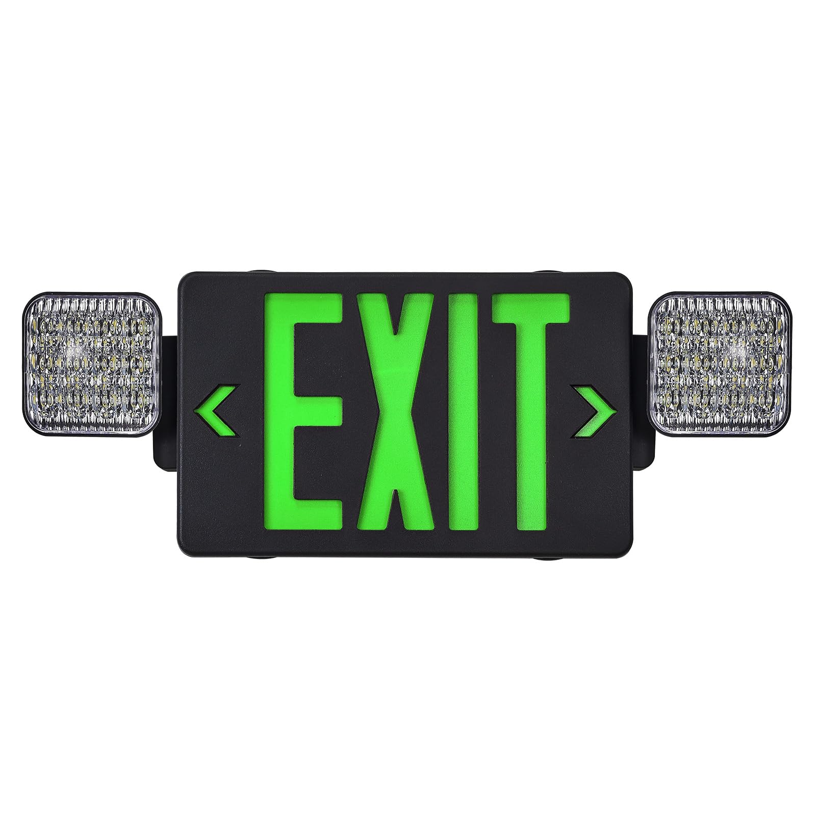 TANLUX LED Emergency Exit Sign with Battery Backup, UL Listed, Black Housing, 1 Pack, Model TL-EX327BKGE-1