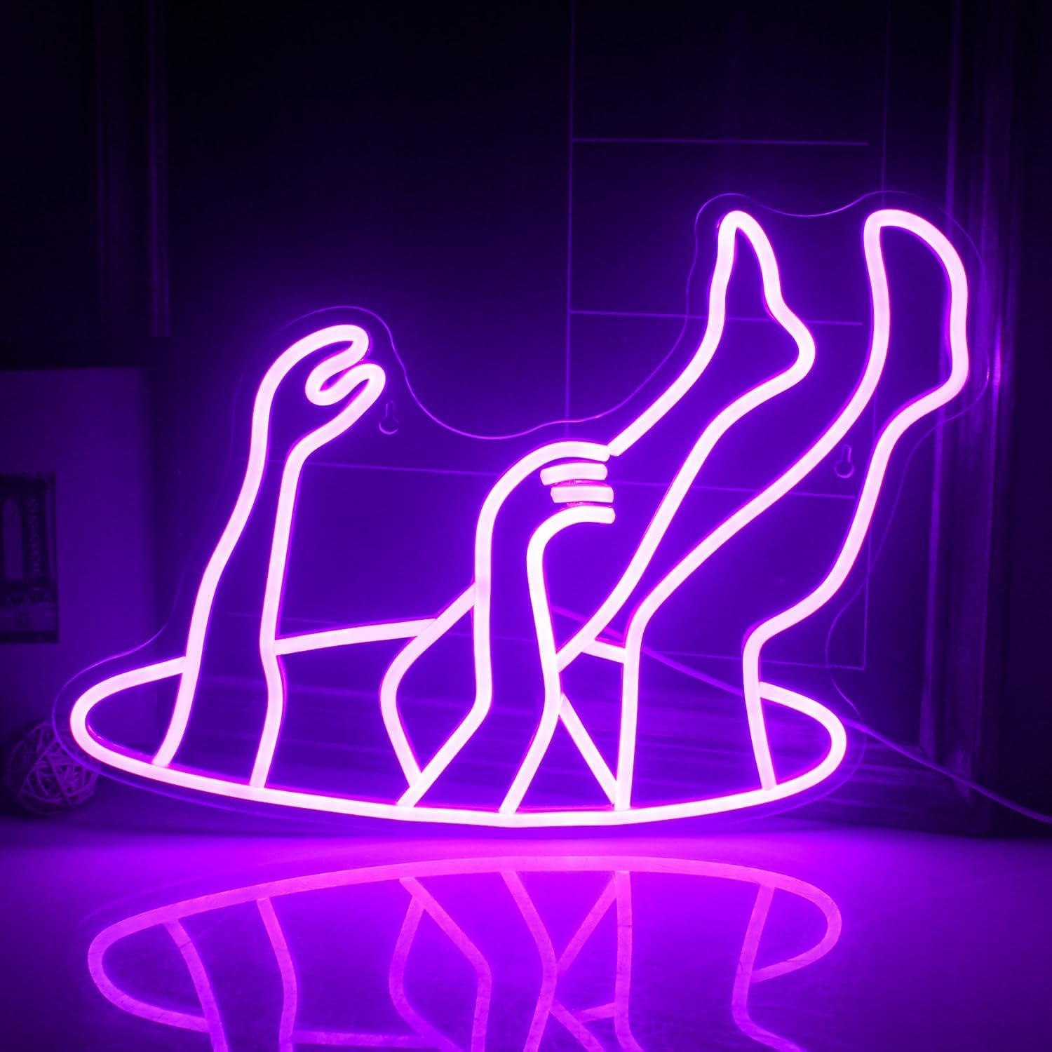 WLHOPE Neon Sign, Falling Man Design, Purple LED Light, 15.1inx12.1in, Acrylic, Wall Decor for Bedroom, Home Bar, Game Room
