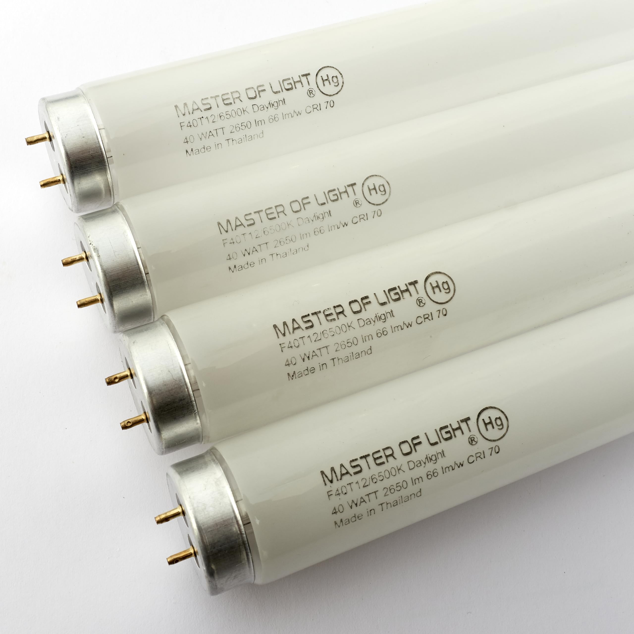 Master Of Light F40T12/D Fluorescent Tube Light Bulb 40W 4ft Daylight 6500K (4 Pack)