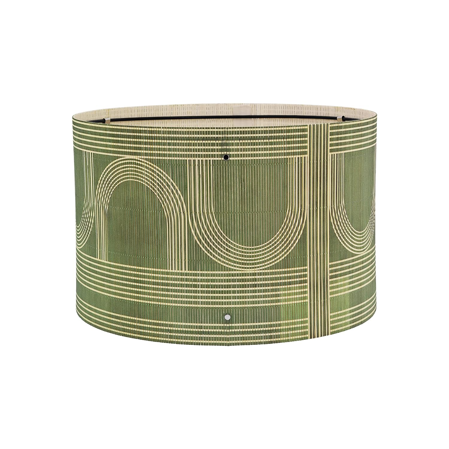 Pendant Lamp Shade, Translucent Bamboo Made, 13.8x9 Inch, Modern Minimalist Style for Living Room, Bedroom (Colorful Pattern)