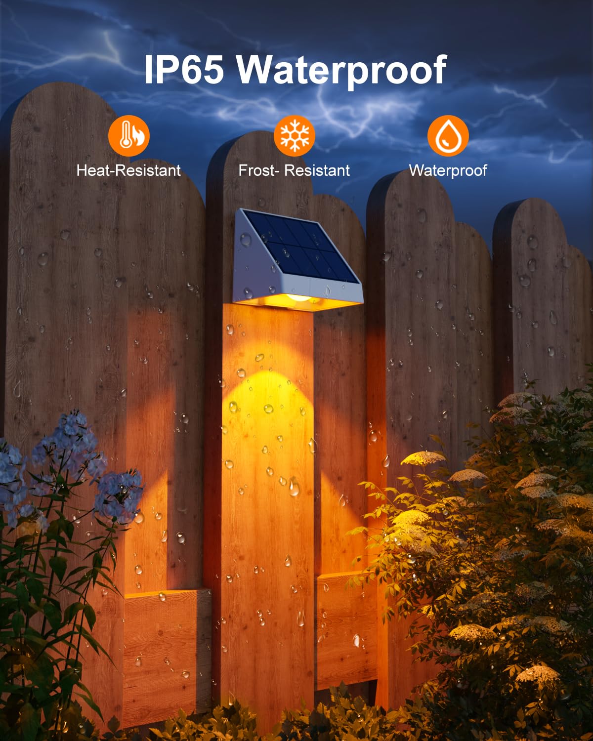 12 Pack Color Changing Solar Powered Fence Lights Outdoor Decorative Led Waterproof Yard Lighting For Outside Wall, Deck, House