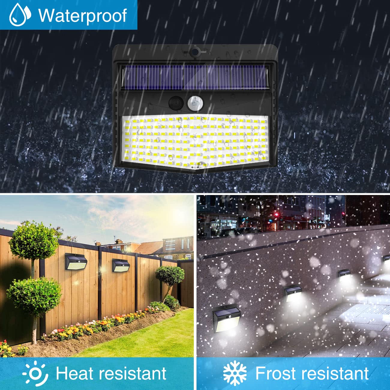 Peasur Solar Outdoor Lights, 138 LED Motion Sensor Security Lights, 15 Pack, Waterproof, Black, Model TBD-13