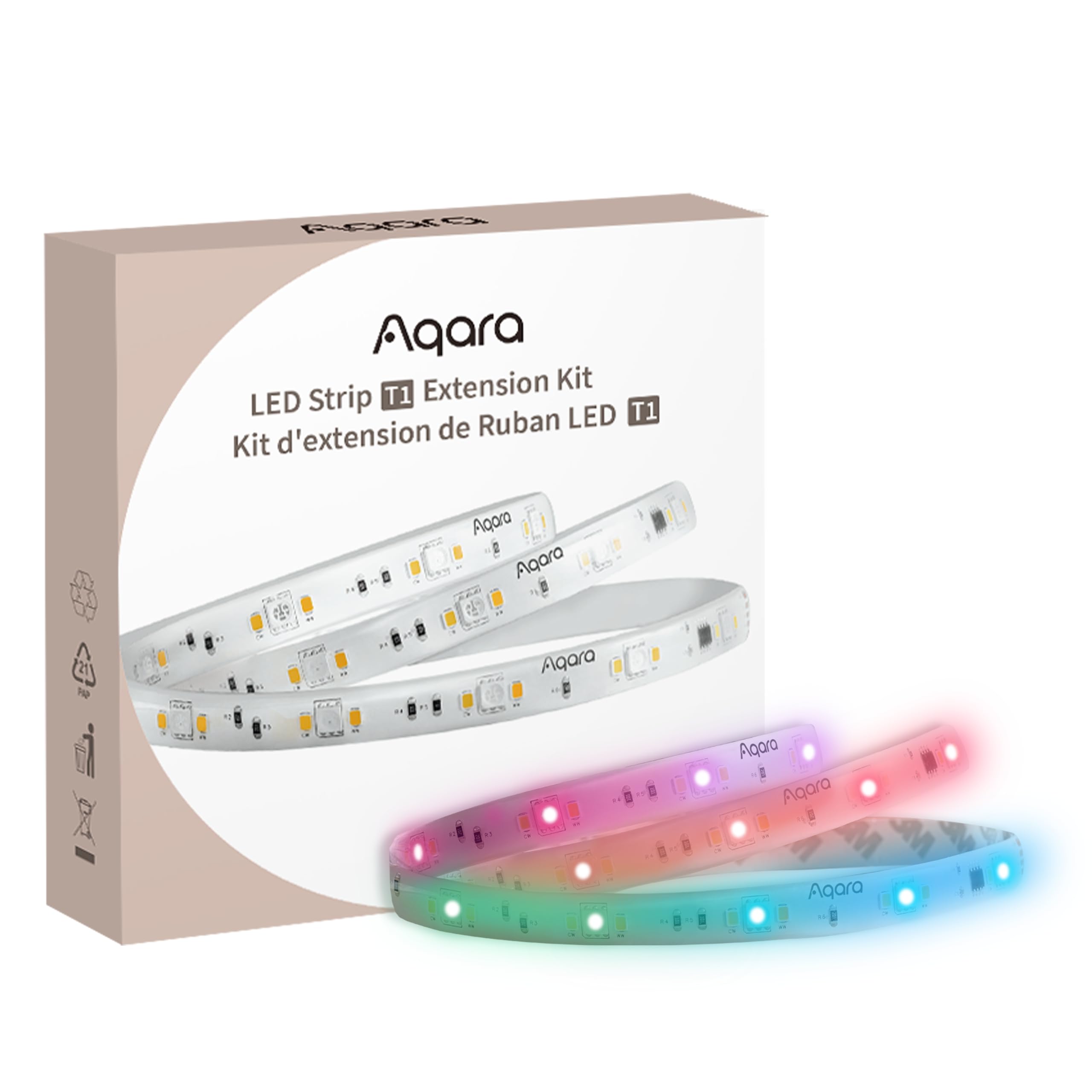 Aqara Led Strip T1 Extension, 39.36 Inch Rgb+Ic Light With 16 Million Colors, Model Rlse-K01D, Requires T1 Base (Sold Separately)