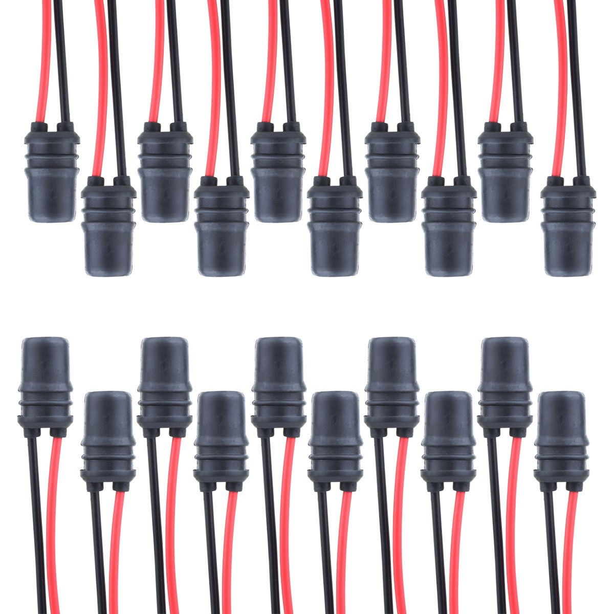Tomall 20Pcs T10 194 Round Female Socket Pre-Wired Connector For Automotive Light Bulb Replacement