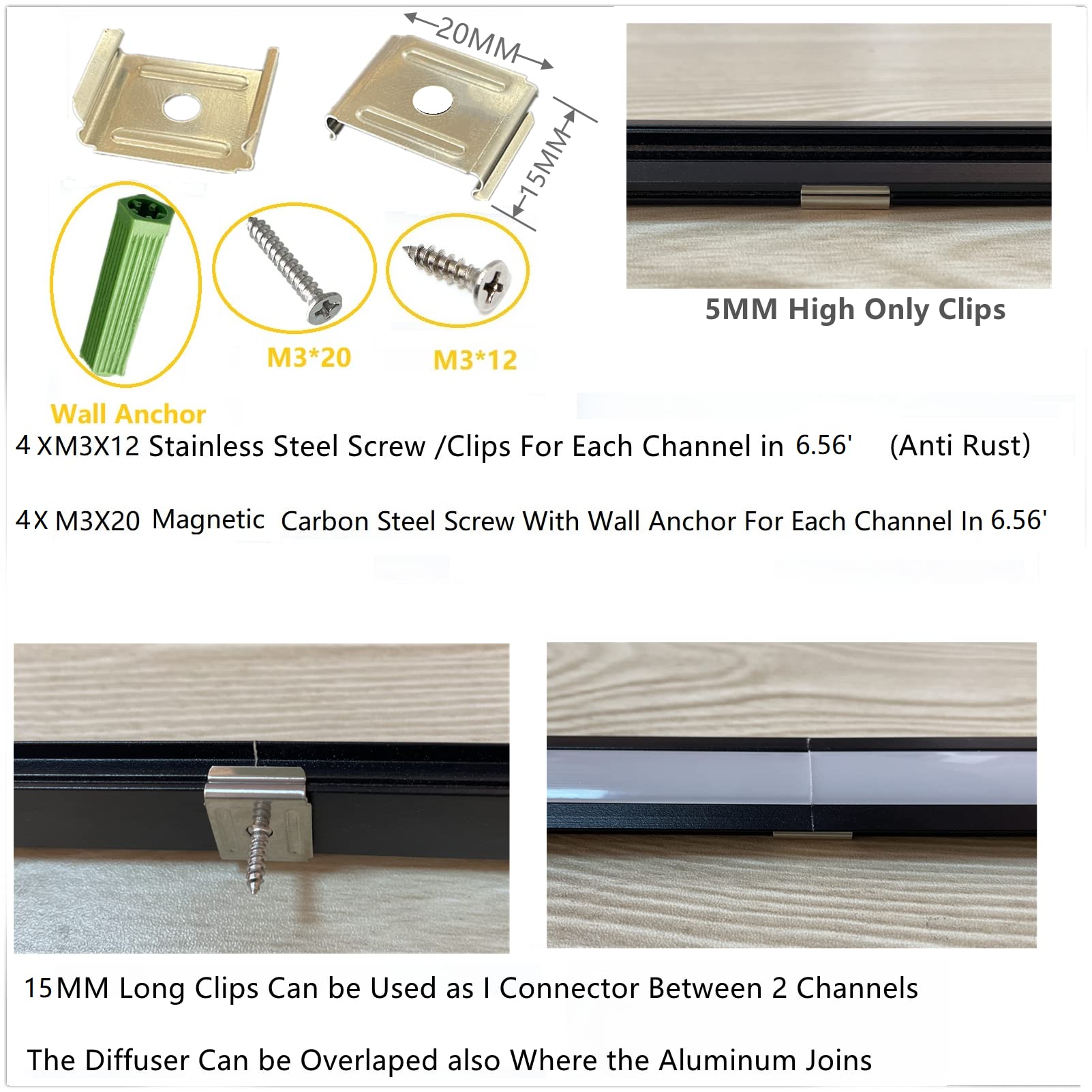 Thmoother Recessed Led Strip Black Channel Diffuser 10-Pack 6.56Ft,23.5X7Mm Tape Track With Flange,Flush Mounted Wardrobe Bookcase Wine Cabinet Wooden Furniture Groove Integrated Low Profile