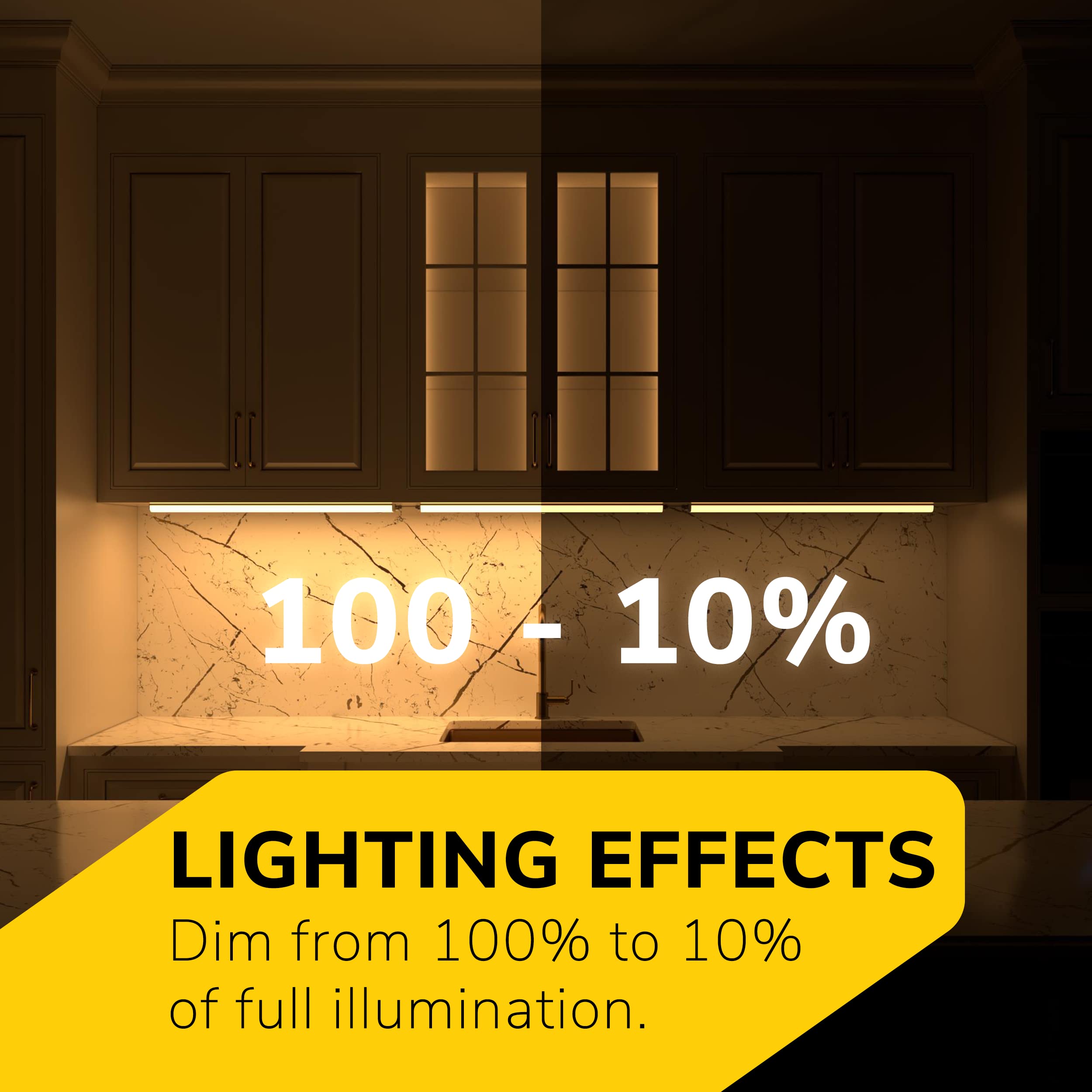 Getinlight 12-Inch Hardwired Only Led Under Cabinet Lighting, Soft White(3000K), Dimmable, Matte White Finished, Etl Listed, In-
