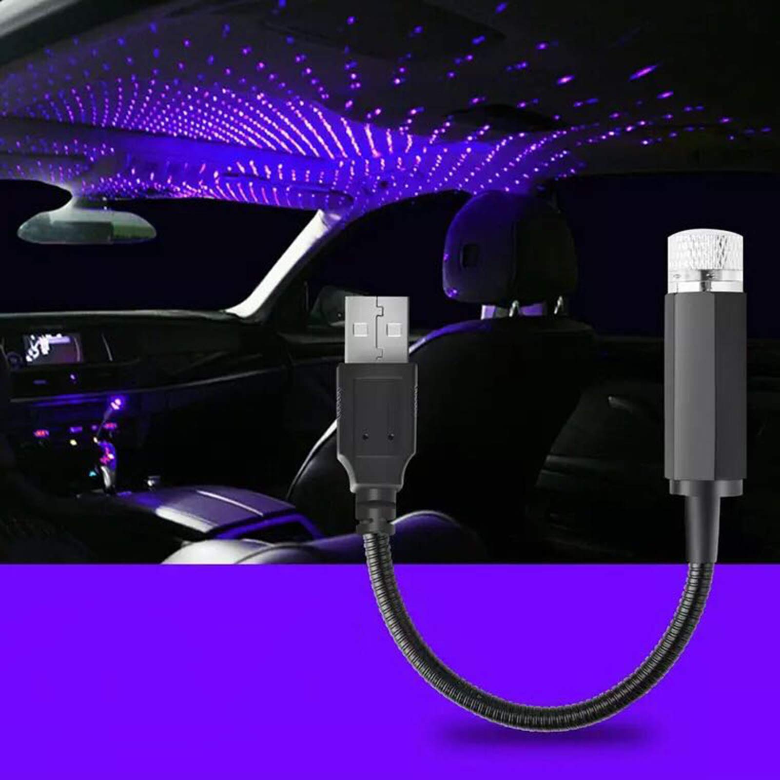 Usb Star Projector Night Light, Adjustable Romantic Starry Sky Projector Car Light, Portable Atmosphere Decorative Auto Roof Lig