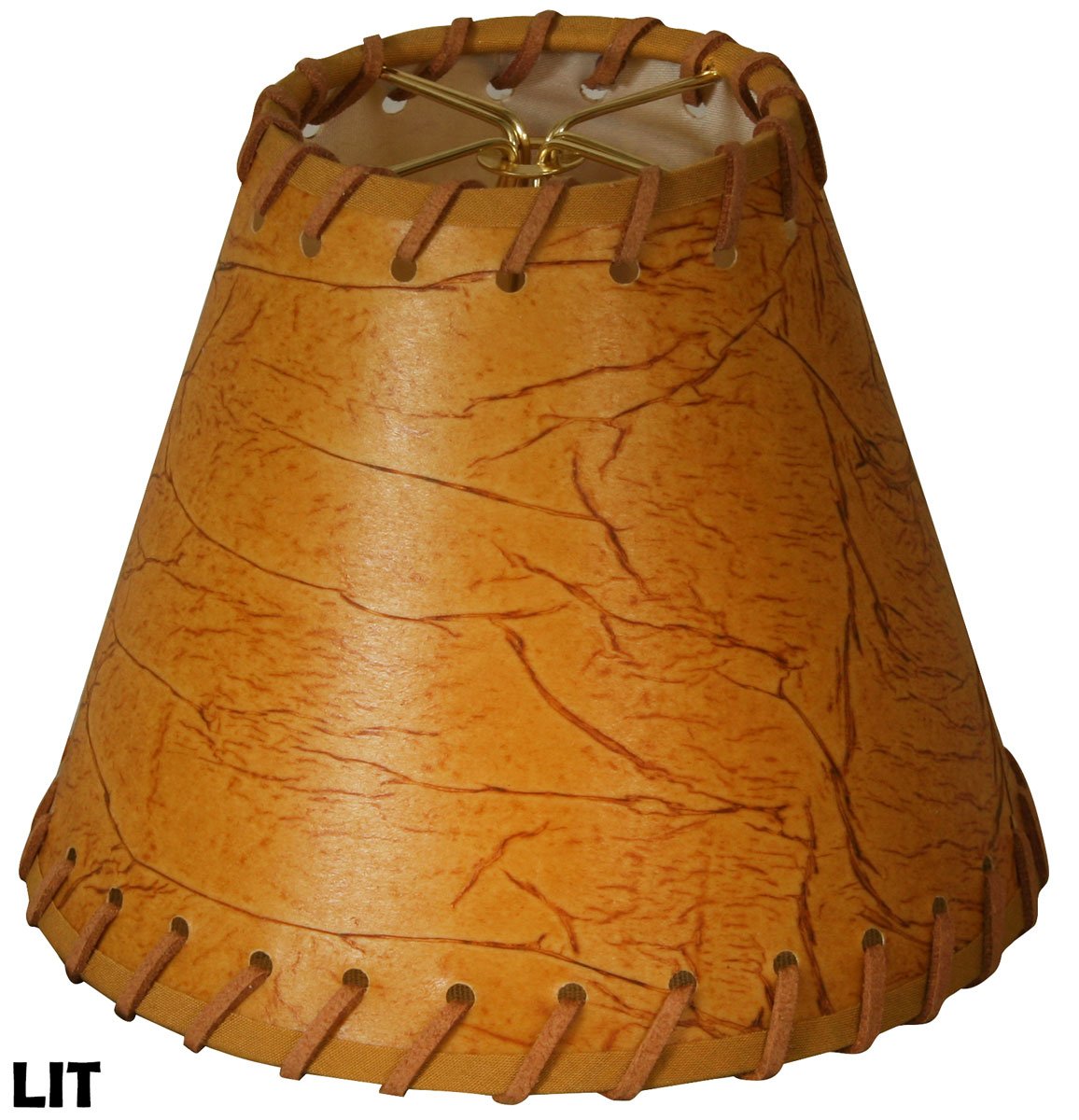 Royal Designs, Inc. Round Faux Leather Chandelier Shade, Dark Brown, 3" x 6" x 5", Pack of 6, Model CS-970-6-6