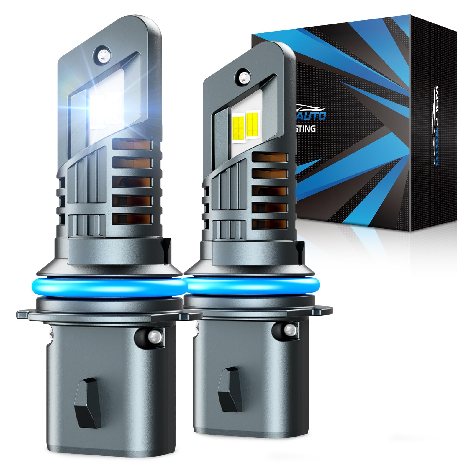 Marsauto 9004 Fog Bulbs, 48000LM, 6000K Super White, M1S Mini Size, Pack of 2