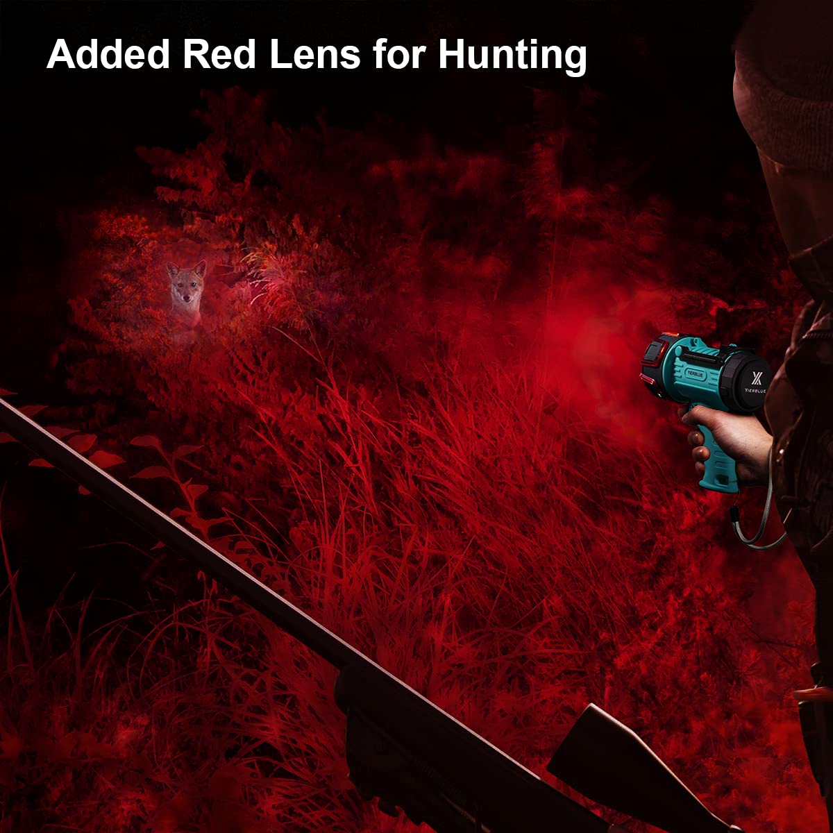 Yierblue Rechargeable Spotlight With Super Bright High Lumen Led, Ip67 Waterproof Handheld Flashlight Searchlight With Detachabl