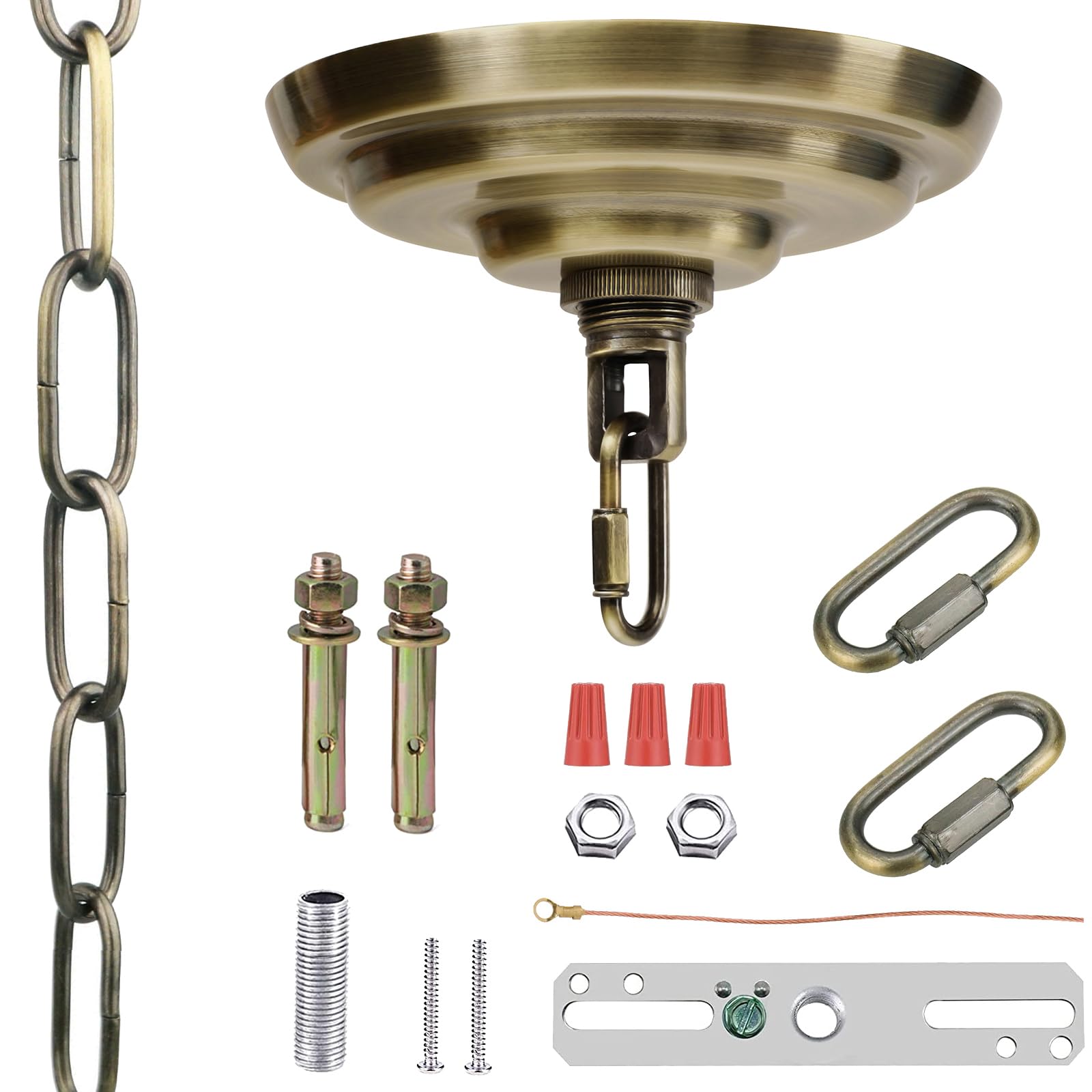 MAYOMAJO Light Canopy Kit with 6 Ft Chain, 5-5/16 Inch, Alloy Steel, Bronze, Model MY-221217
