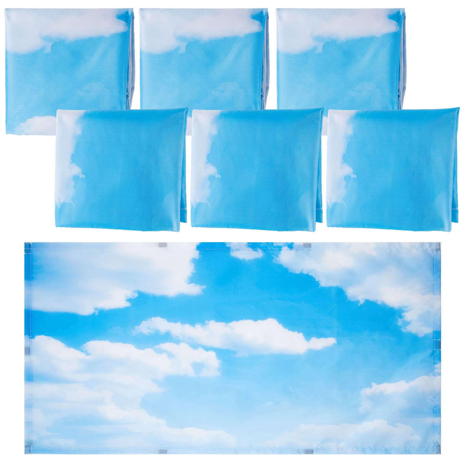 Hortsun 6 Pcs Magnetic Fluorescent Light Covers - Sky Cloud Filters For Classroom & Office