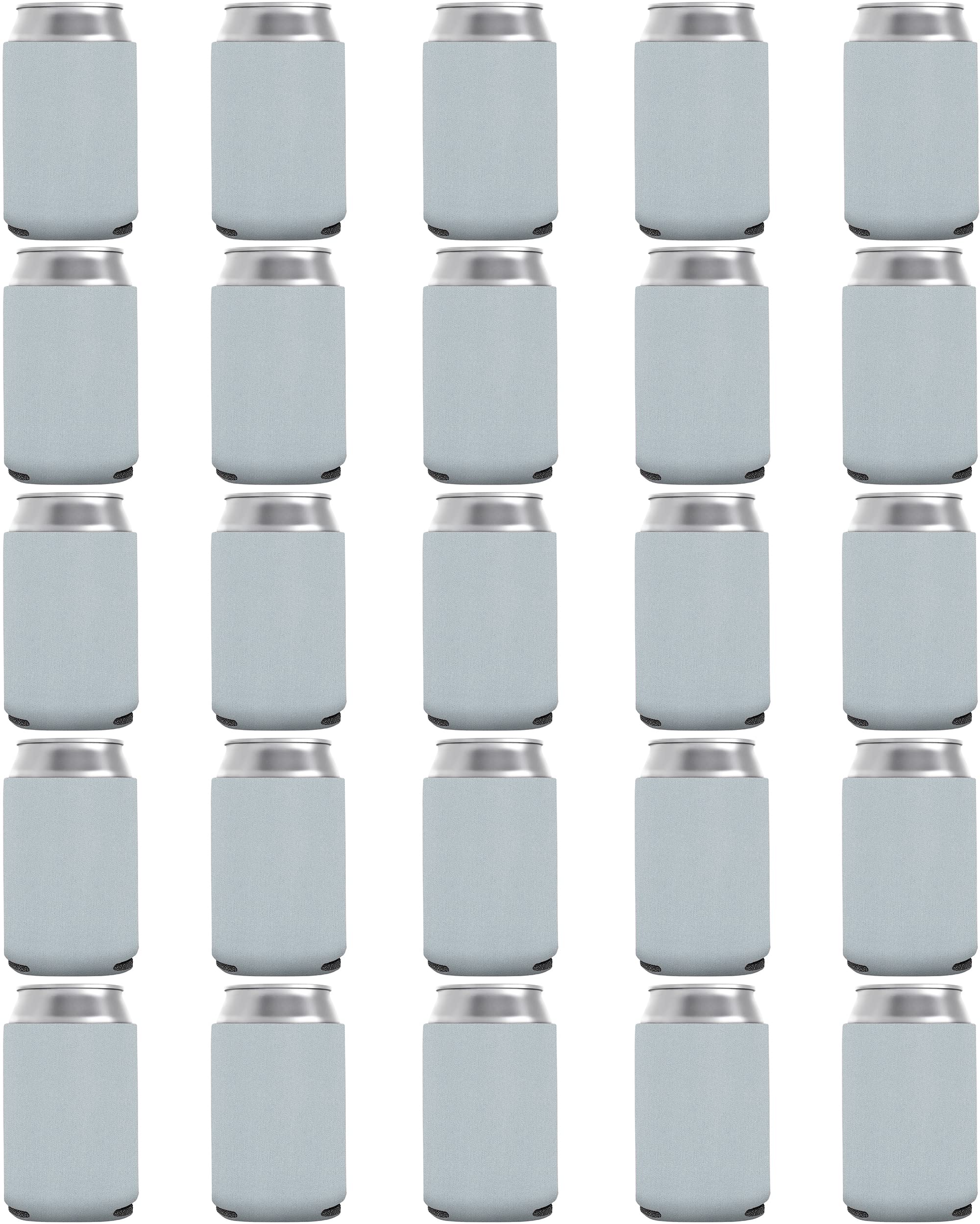100 Pack Frost Blank Can Cooler Sleeves, Customizable Bulk Sublimation Can Coolers, Extra-Thick Collapsible Drink Insulator Slee