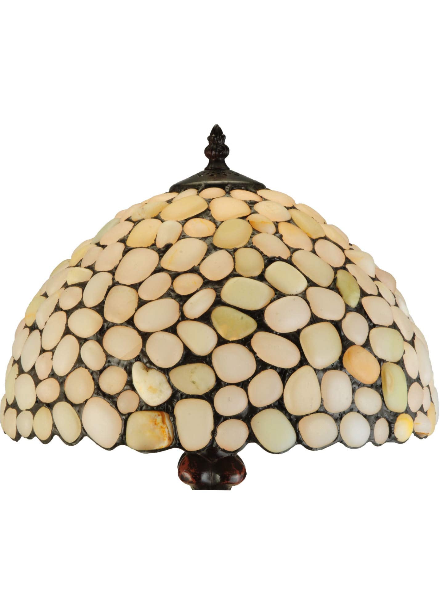 Meyda Tiffany Art Glass Table Base, 12 inches, Mahogany Bronze, Model 138124, Metal Construction