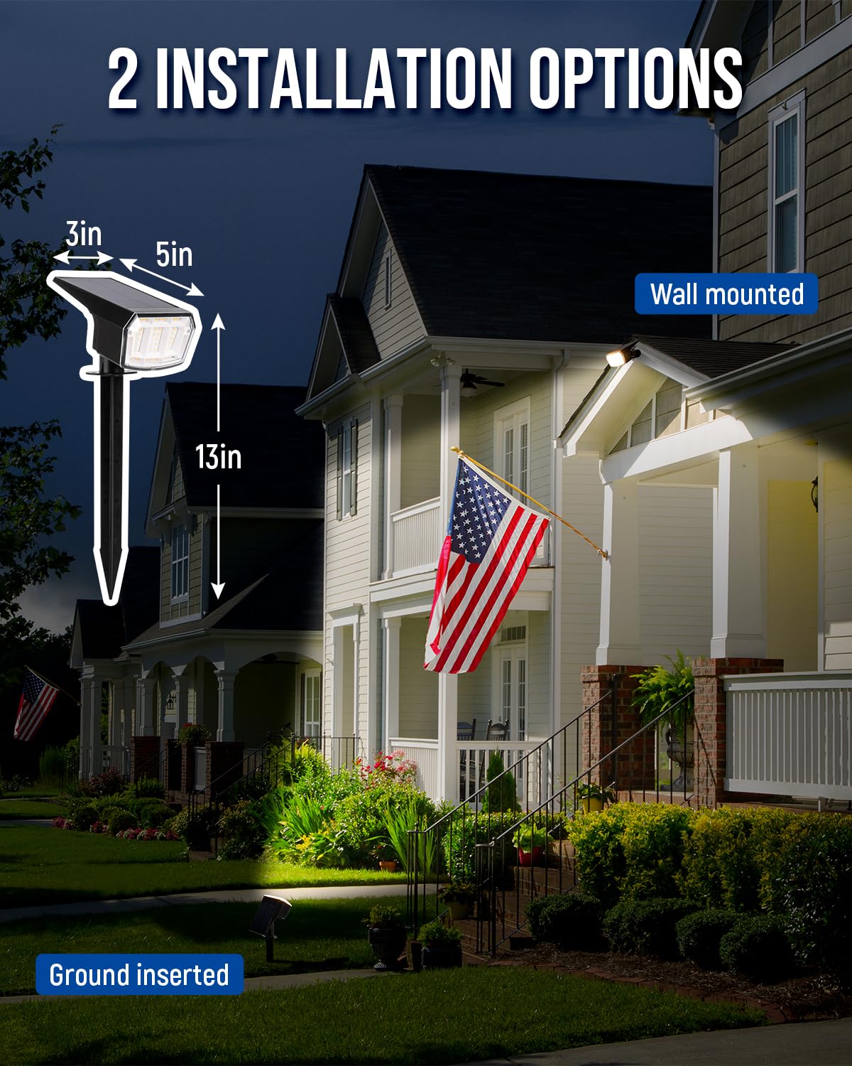 AUDERWIN Solar Spotlights Outdoor, 63 LED, IP65 Waterproof, Warm White, 4 Pack, Model 8796 - Perfect for Garden, Pathway, and Christmas Decor