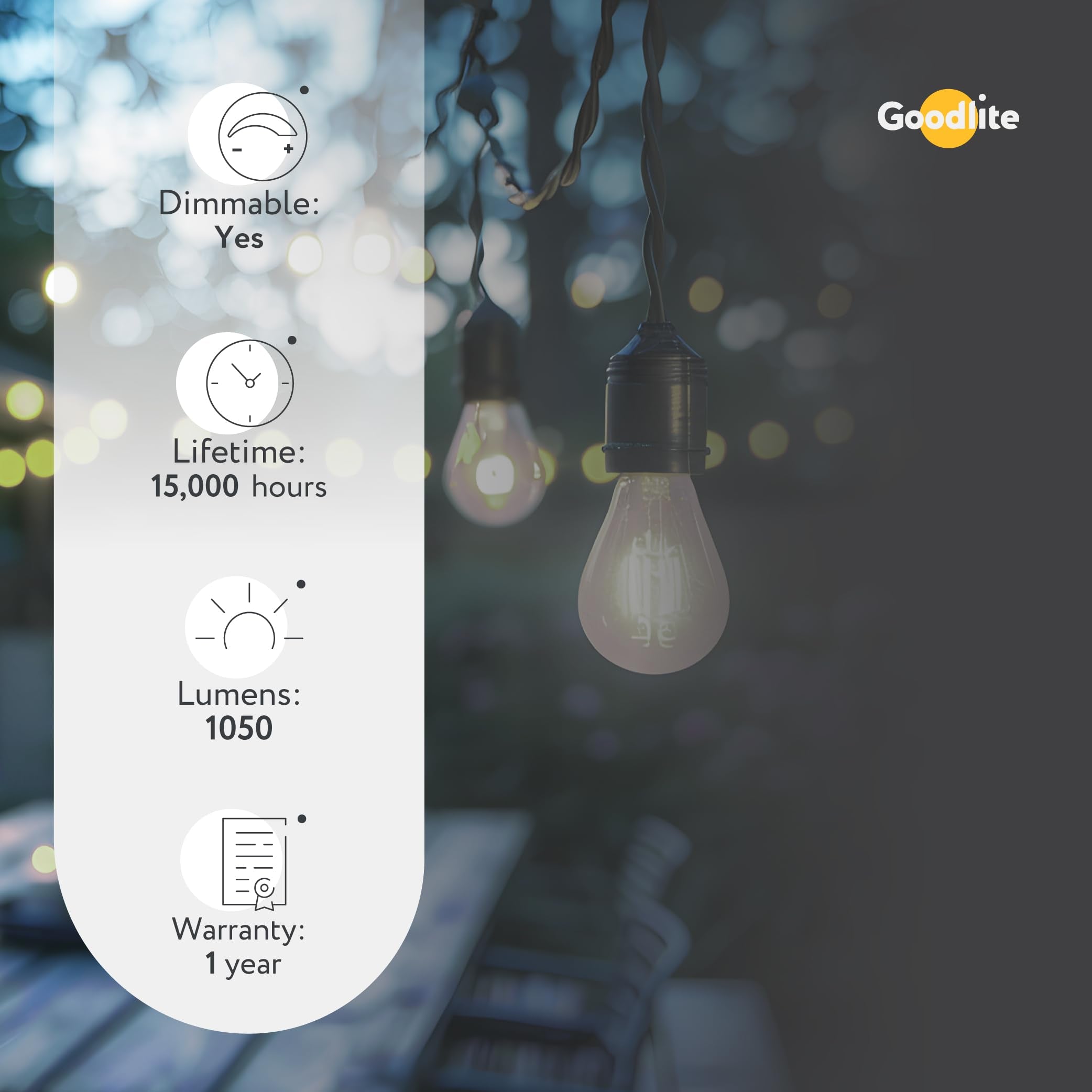Goodlite C32 LED Chandelier Bulb, Torpedo Tip, 8W (100W Equal), Dimmable, 1050 Lumens, Cool White 4100k, 15k Hours, Eco-Friendly