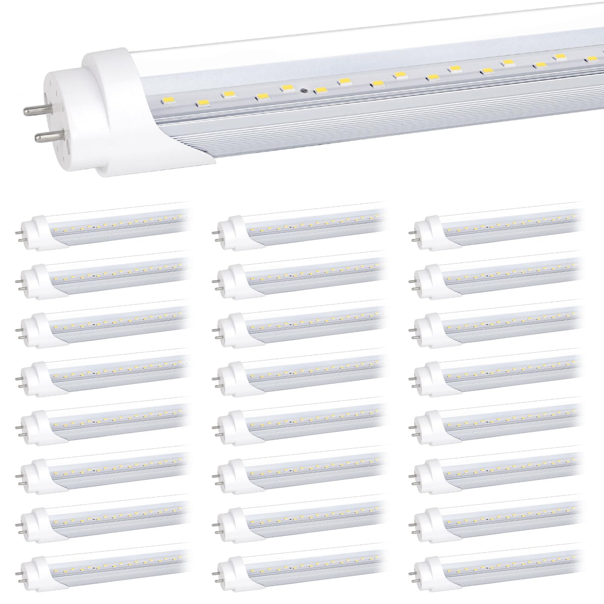 Nimgoti 25-Pack T8 Led Bulbs 4 Foot, 24W 3200Lm 5000K Daylight Tube Lights, Ballast Bypass, Type B, Dual-End Powered, Replacemen